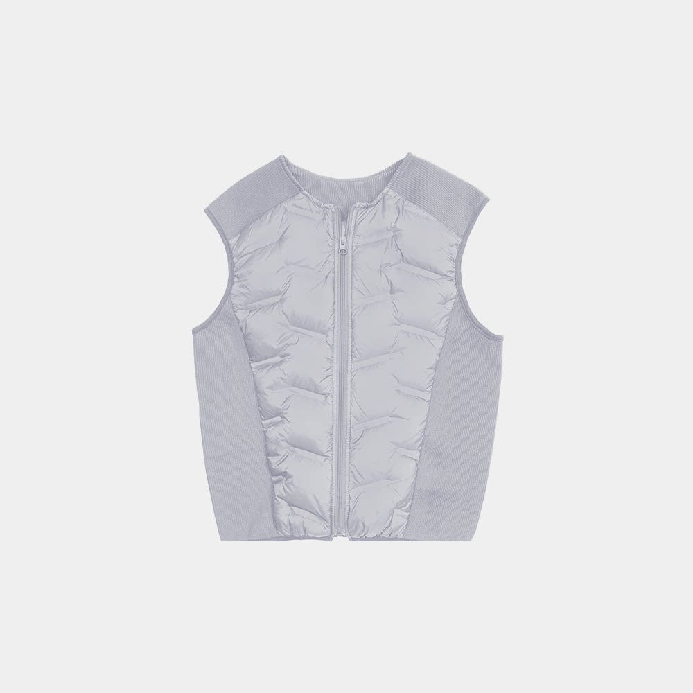 4JUNKS_White_Duck_Down_Slim_Fit_Business_Casual_Crew_Neck_Zipper_Black_Gray_Vests_MISSTT