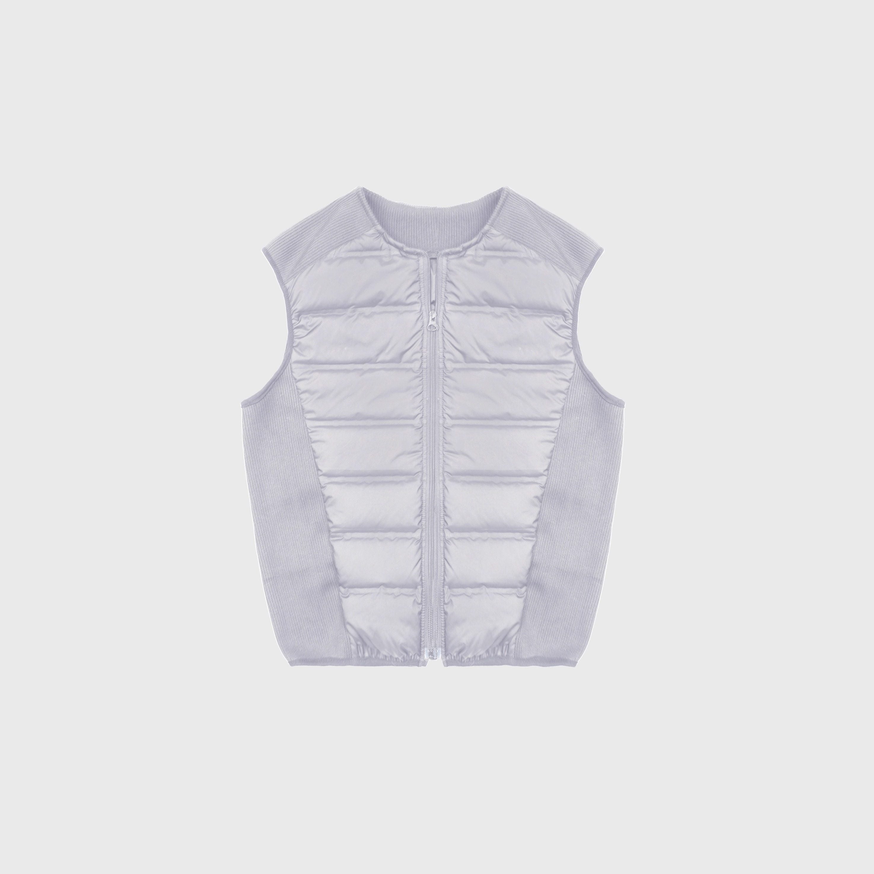 4JUNKS_White_Duck_Down_Slim_Fit_Business_Casual_Crew_Neck_Zipper_Black_Gray_Vests_MISSTT