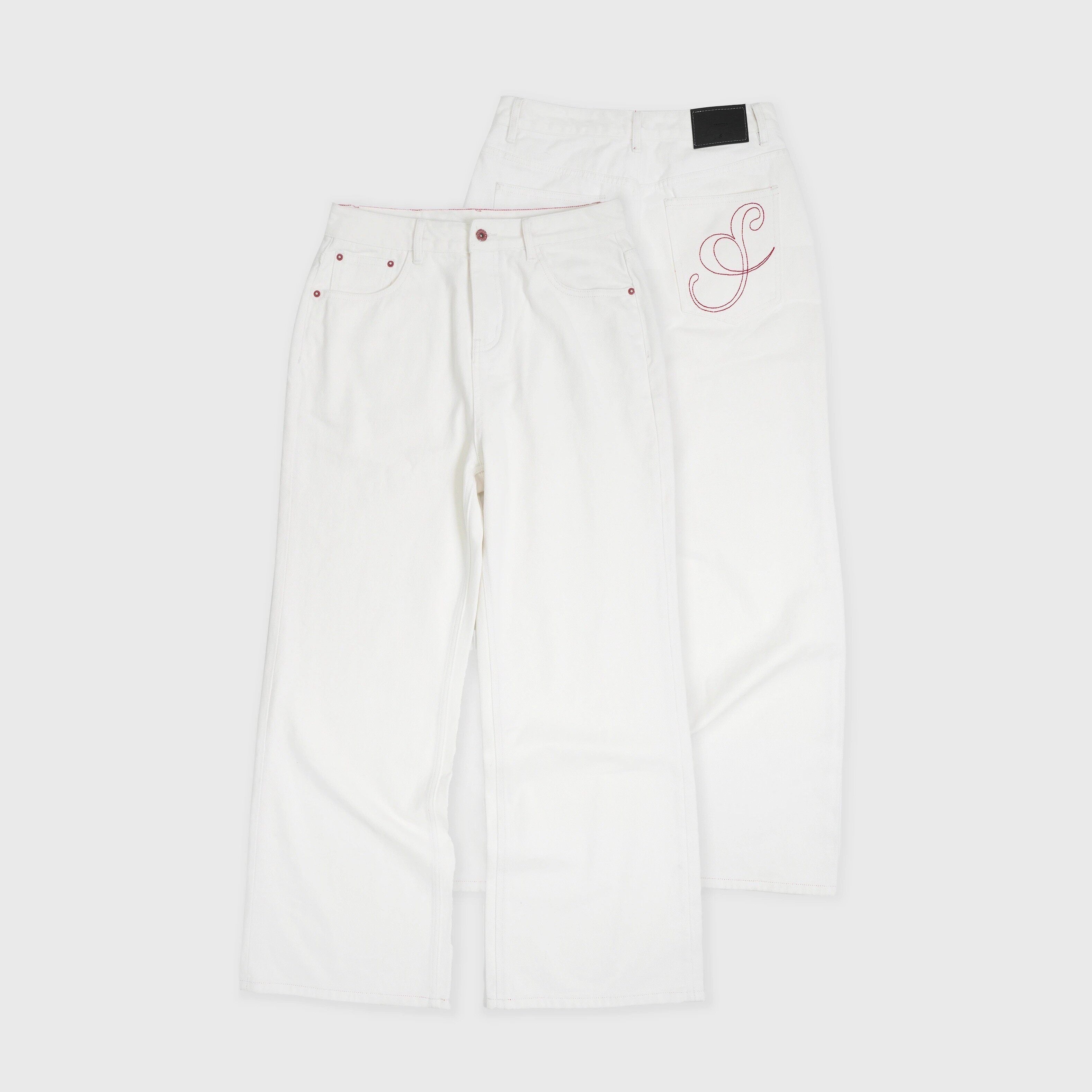 4JUNKS_White_Mid_Rise_Relaxed_Straight_Zipper_Fly_Letter_Print_Casual_Youth_Denim_Jeans_MISSTT
