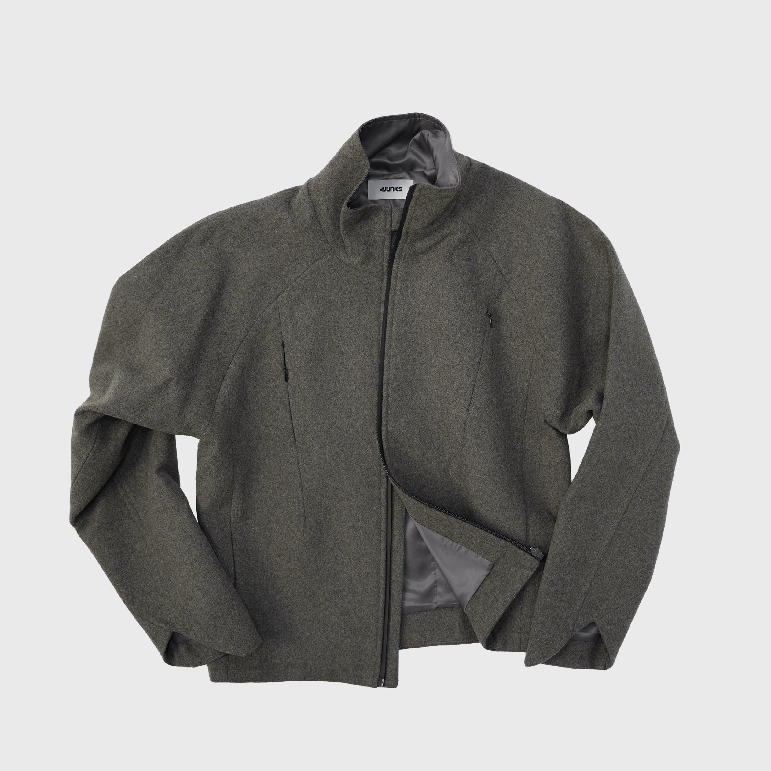 4JUNKS_Wool_Blend_Nylon_Cropped_Fit_Zip_Trim_Stand_Collar_Unisex_Casual_Shell_Jackets_MISSTT