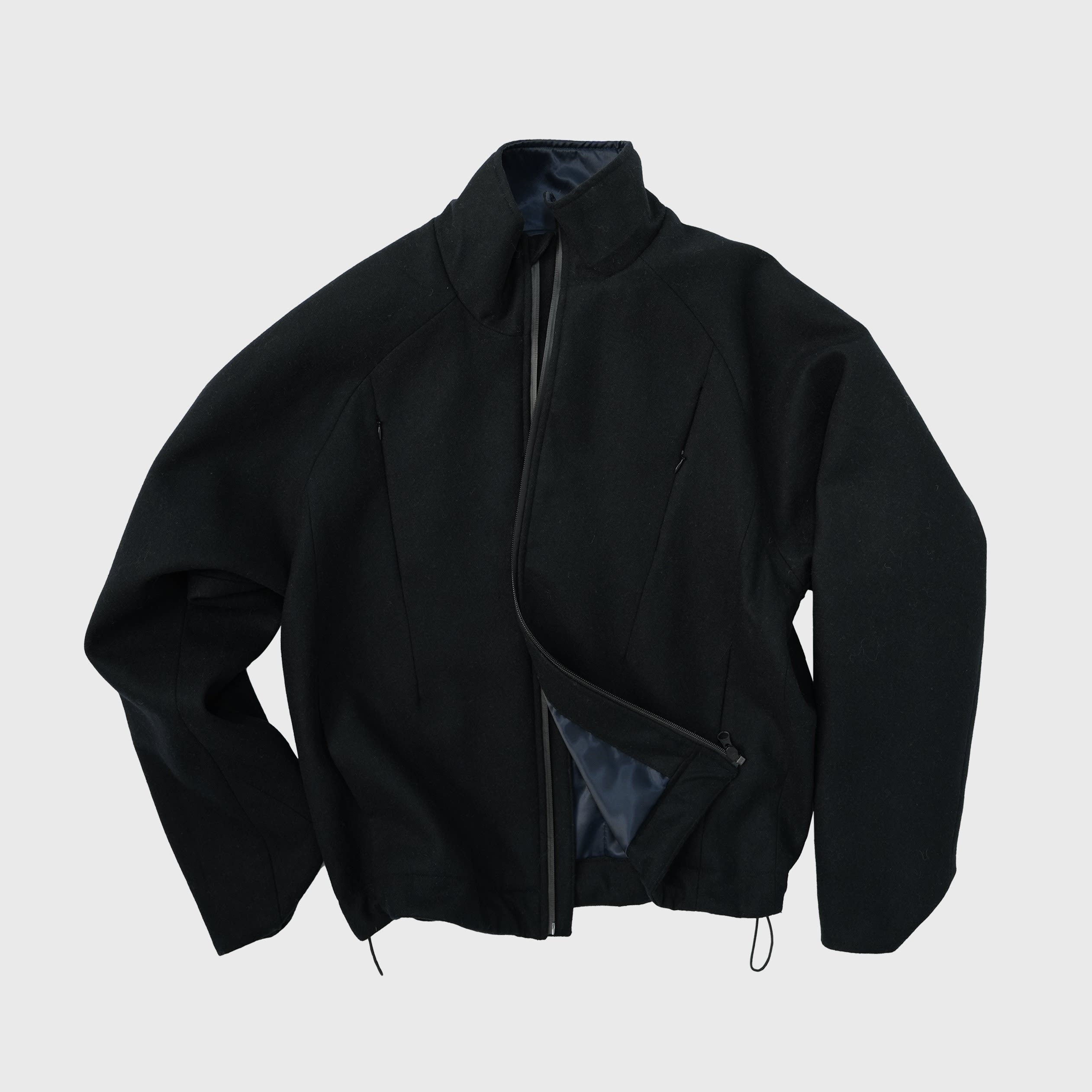 4JUNKS_Wool_Blend_Nylon_Cropped_Fit_Zip_Trim_Stand_Collar_Unisex_Casual_Shell_Jackets_MISSTT