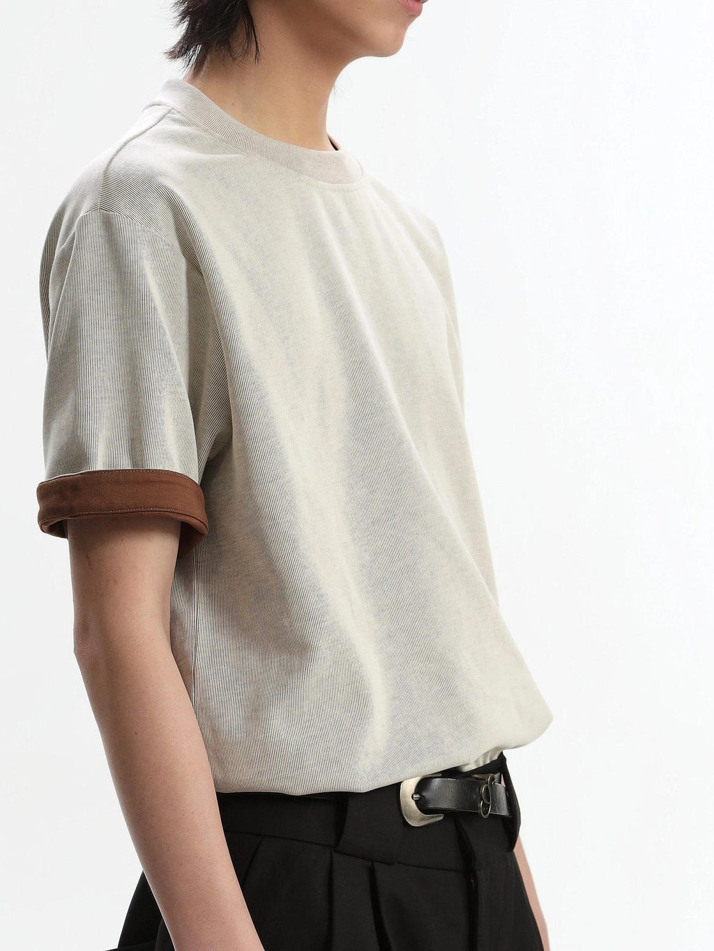 4JUNKS Wrinkle Free Colorblock Relaxed Fit Unisex Breathable Short Sleeve T-Shirts