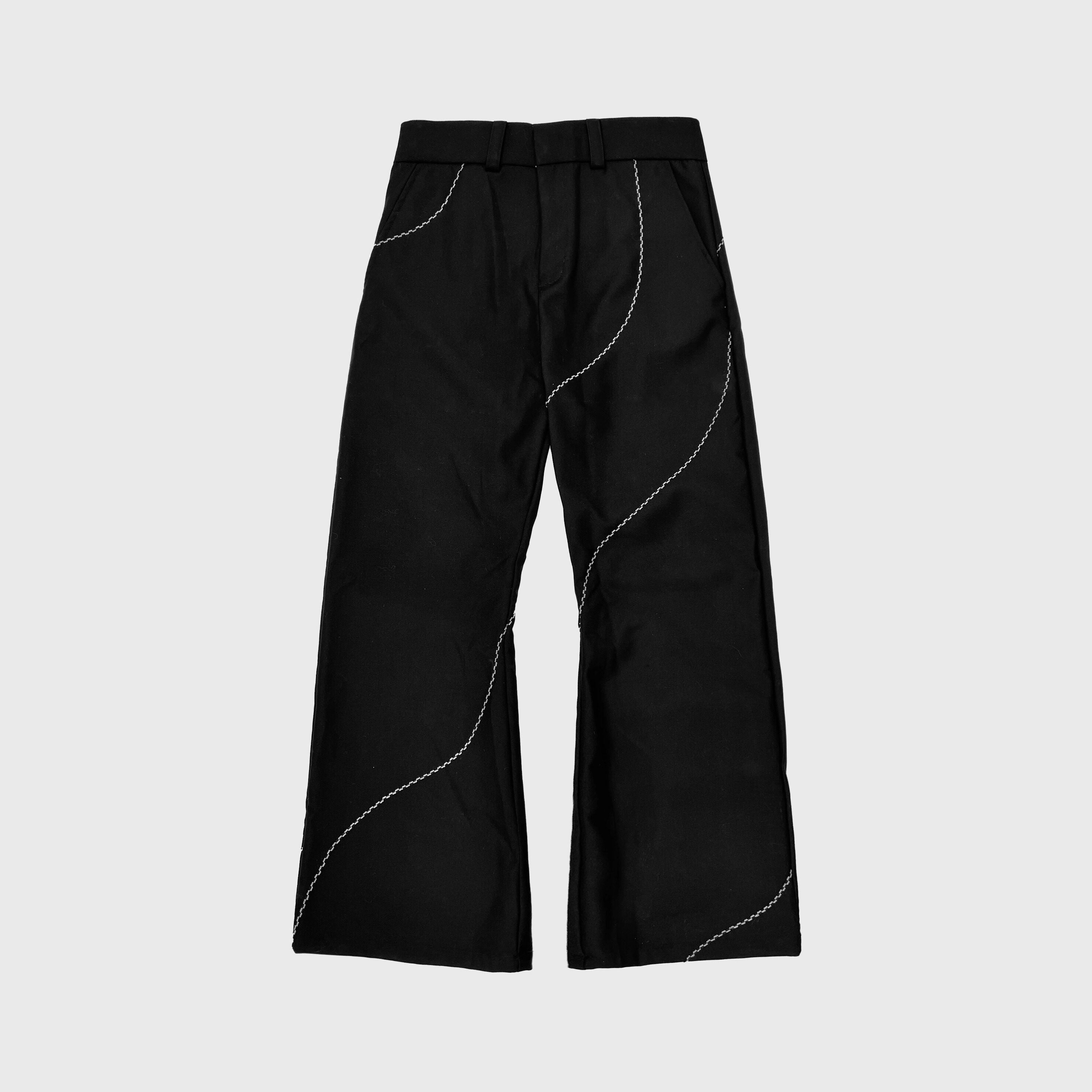 4JUNKS_Wrinkle_Free_Stand_Collar_Zipper_Solid_Black_Unisex_Polyester_Top_&_Pants_Sets_MISSTT