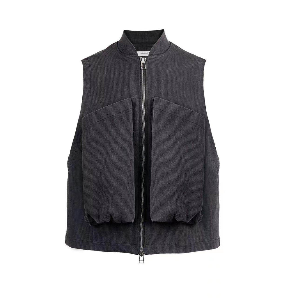 VLABMADE_Washed_Cotton_Blend_Loose_Stand_Collar_Zipper_Patch_Pocket_Youth_Work_Vests_MISSTT