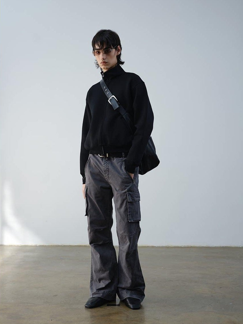 VLABMADE Distressed Cotton Straight Leg Pocketed Everyday Youth Wide Cargo Pants