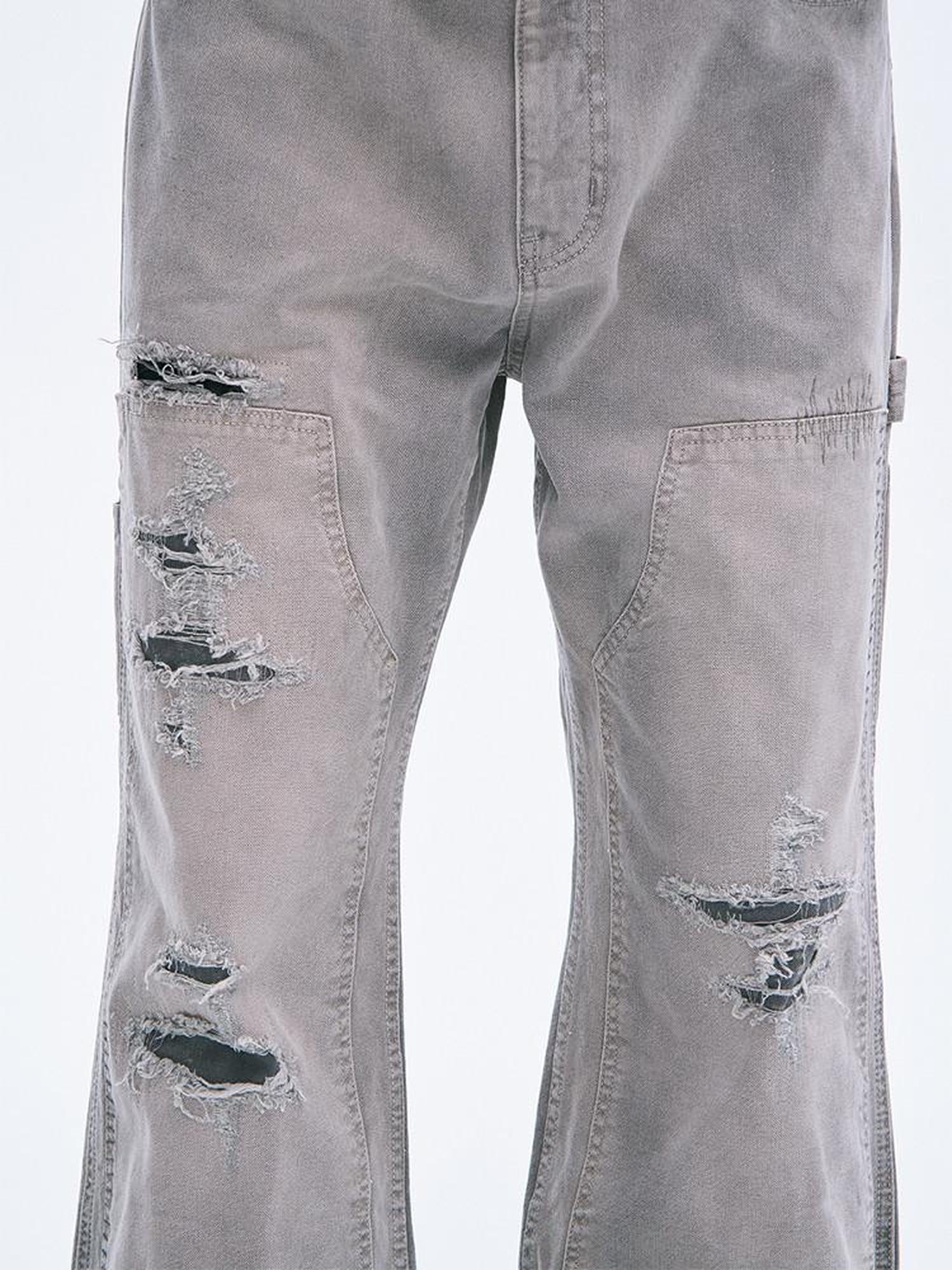 CATSSTAC Grey Mid Rise No Stretch Relaxed Straight Youth Sizes M L Xl 2Xl Straight Pants