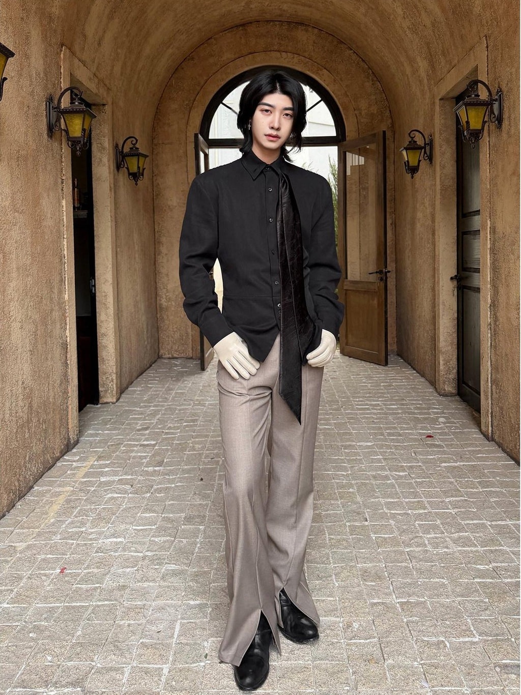 BALITONE Lyocell Linen Slim Waist 3D Tailored British Unisex Casual Long Sleeve Shirts