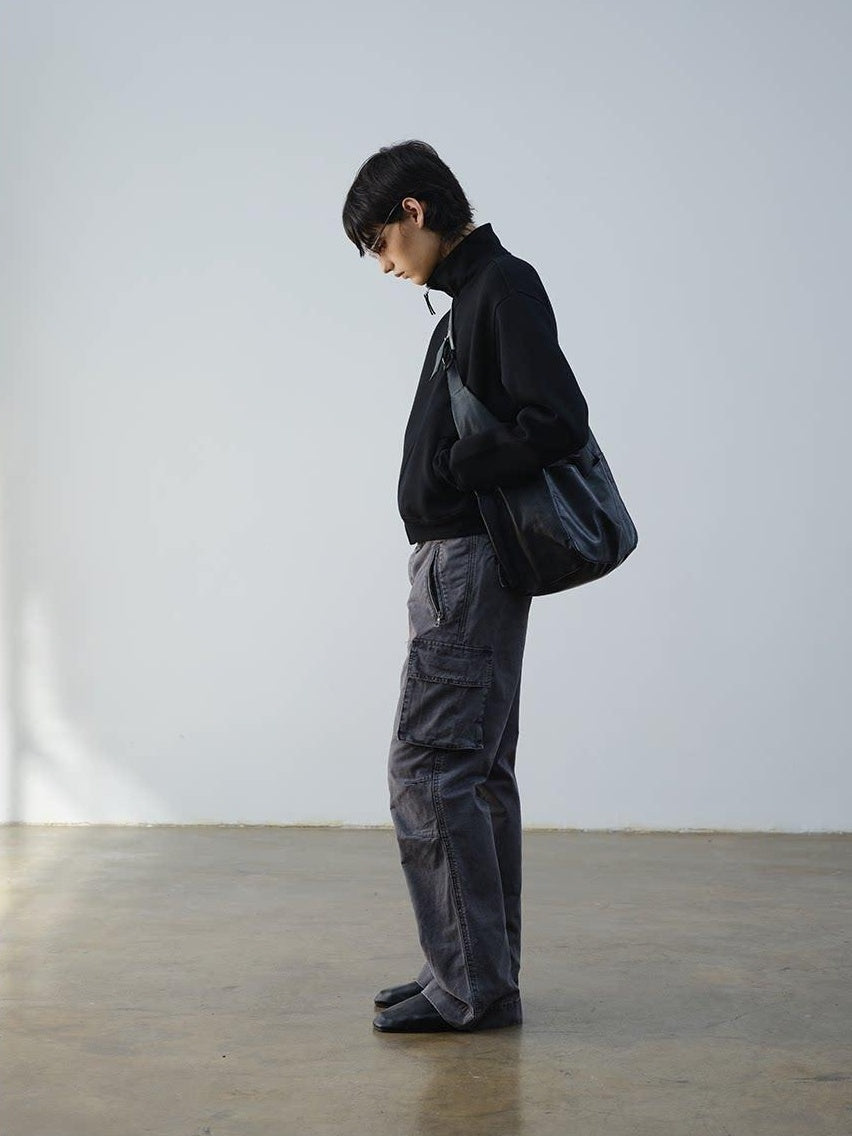 VLABMADE Distressed Cotton Straight Leg Pocketed Everyday Youth Wide Cargo Pants