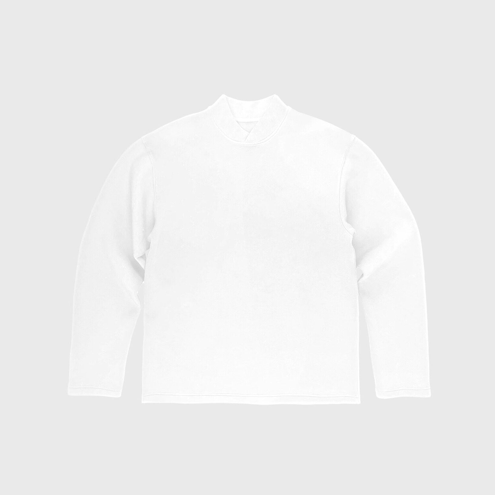 4JUNKS Non Deforming High Neck Loose Fit Business Unisex Solid Long Sleeve T-Shirts