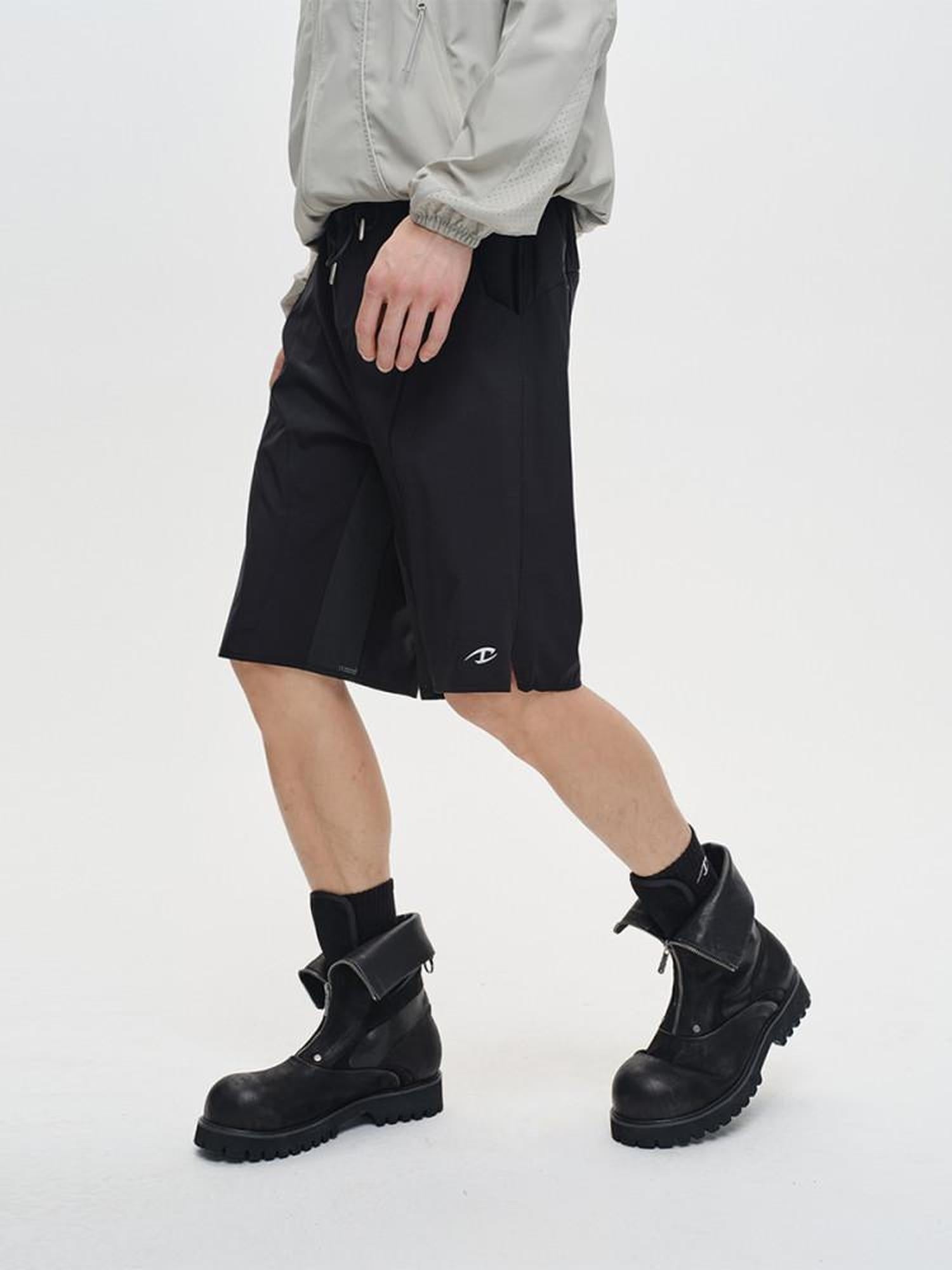 CATSSTAC Comfortable Loose Fit Youthful Everyday Casual Black Mid-Length Shorts