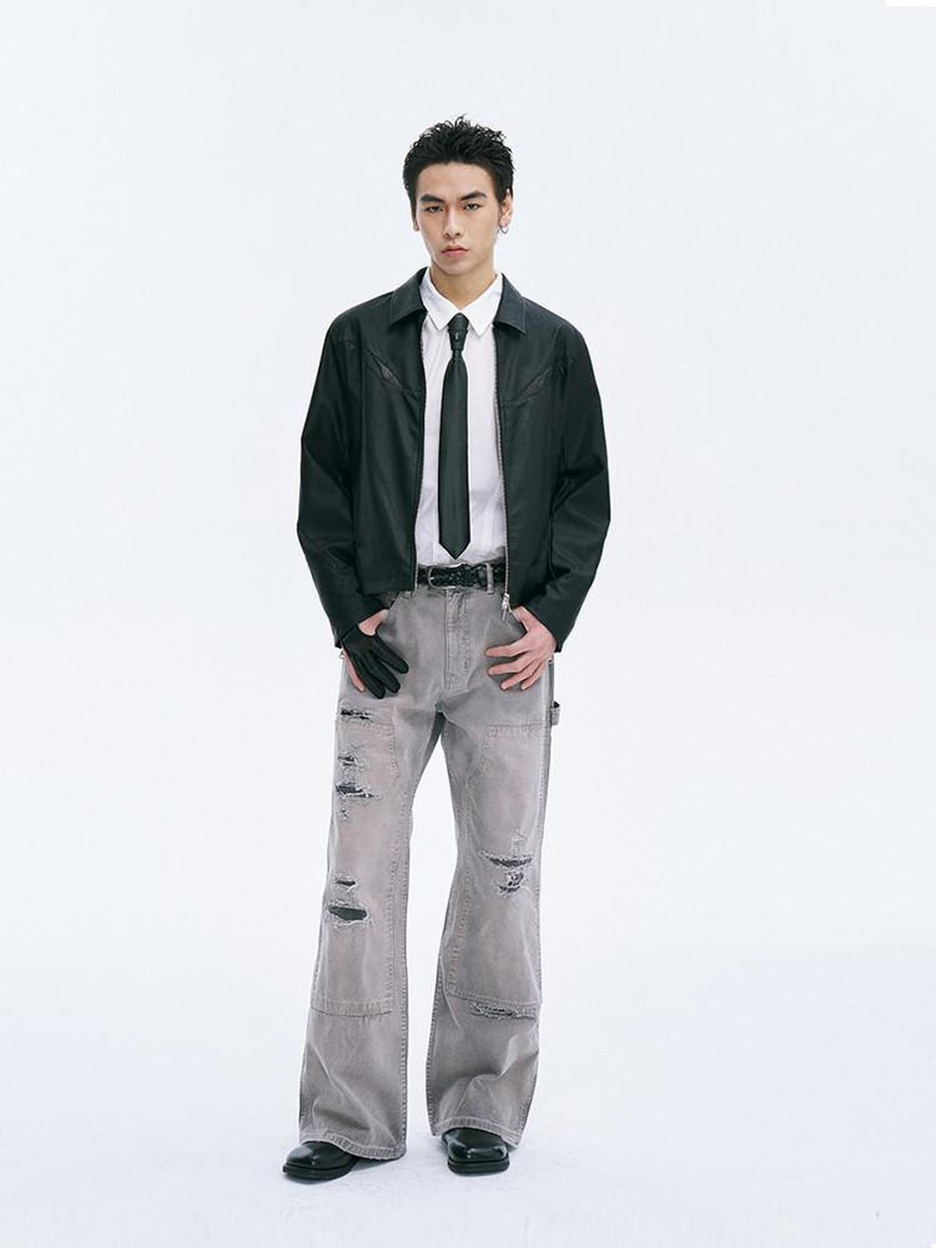 CATSSTAC Grey Mid Rise No Stretch Relaxed Straight Youth Sizes M L Xl 2Xl Straight Pants