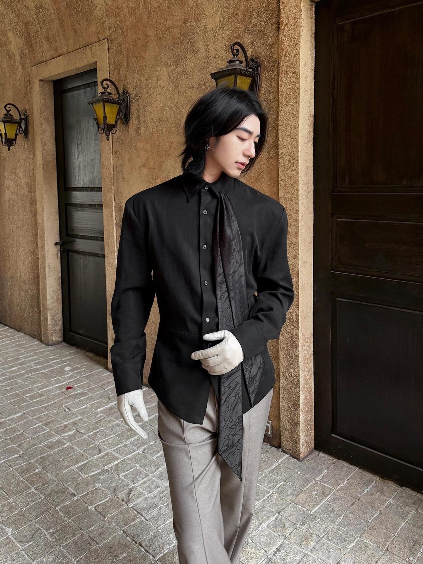 BALITONE Lyocell Linen Slim Waist 3D Tailored British Unisex Casual Long Sleeve Shirts