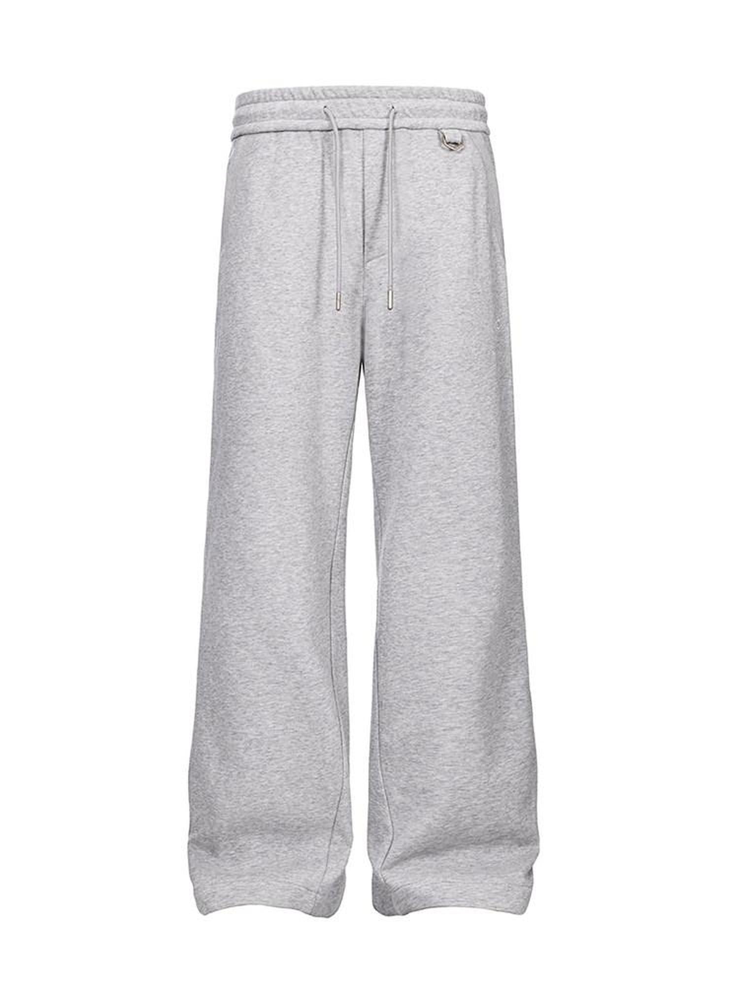 CATSSTAC Loose Mid Waist Trendy Sport Youth Solid Black Gray Straight Pants