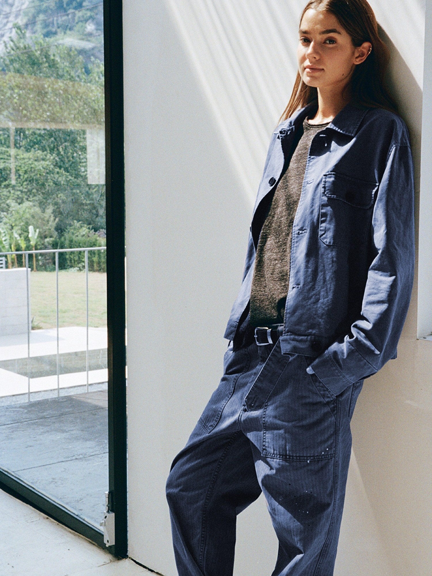 VLABMADE Washed Cotton Twill Loose Fit Pocket Short Length Elegant Unisex Overshirts