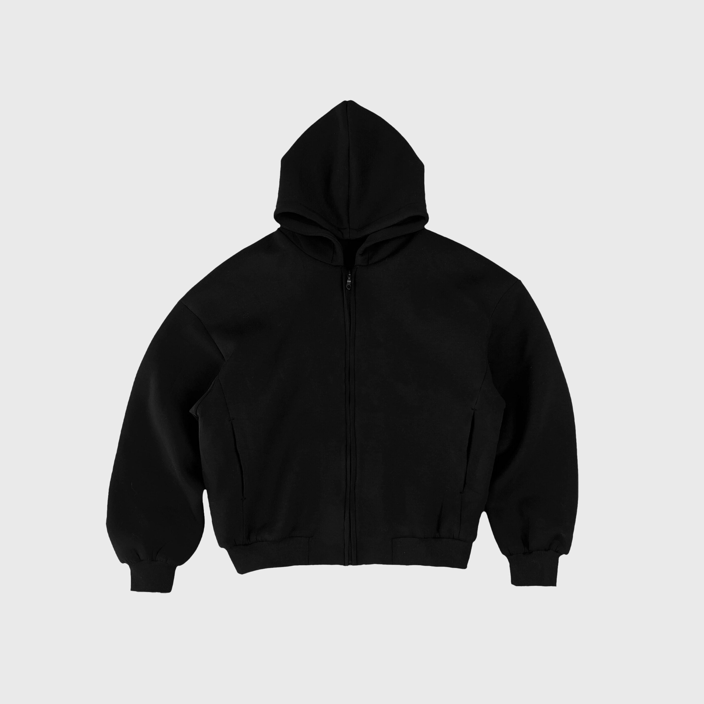 4JUNKS_Shape_Retention_Loose_Hooded_Zip_Top_Unisex_Nylon_Black_Gray_Top_&_Pants_Sets_MISSTT