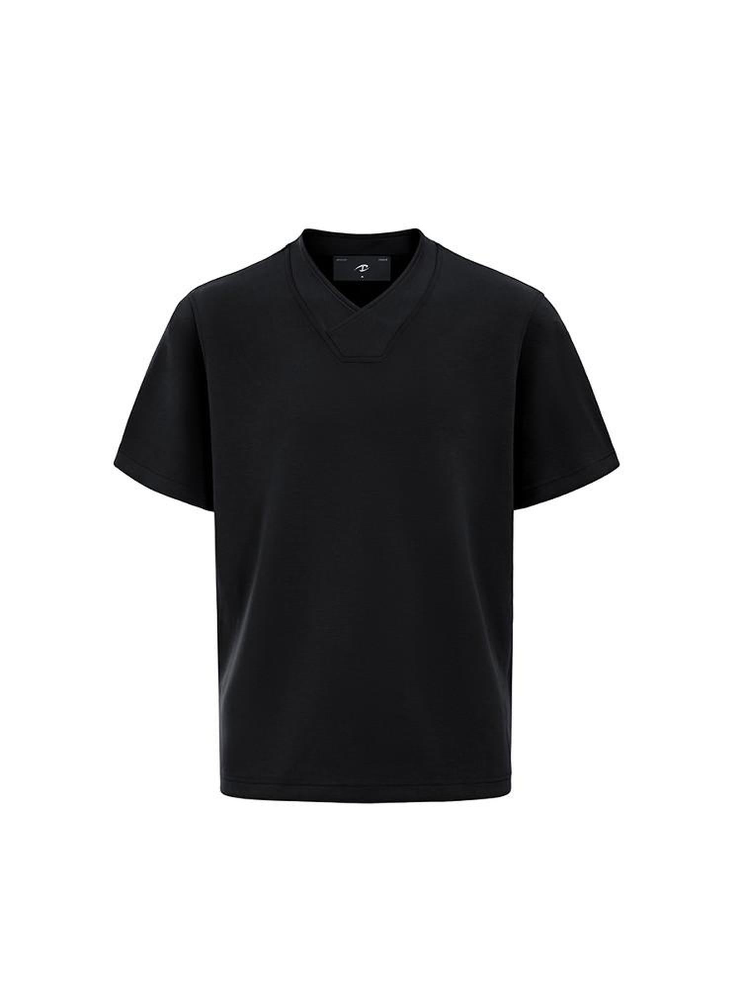 CATSSTAC Lightweight V-neck Loose Fit Trendy Youth Daily Solid Short Sleeve T-Shirts