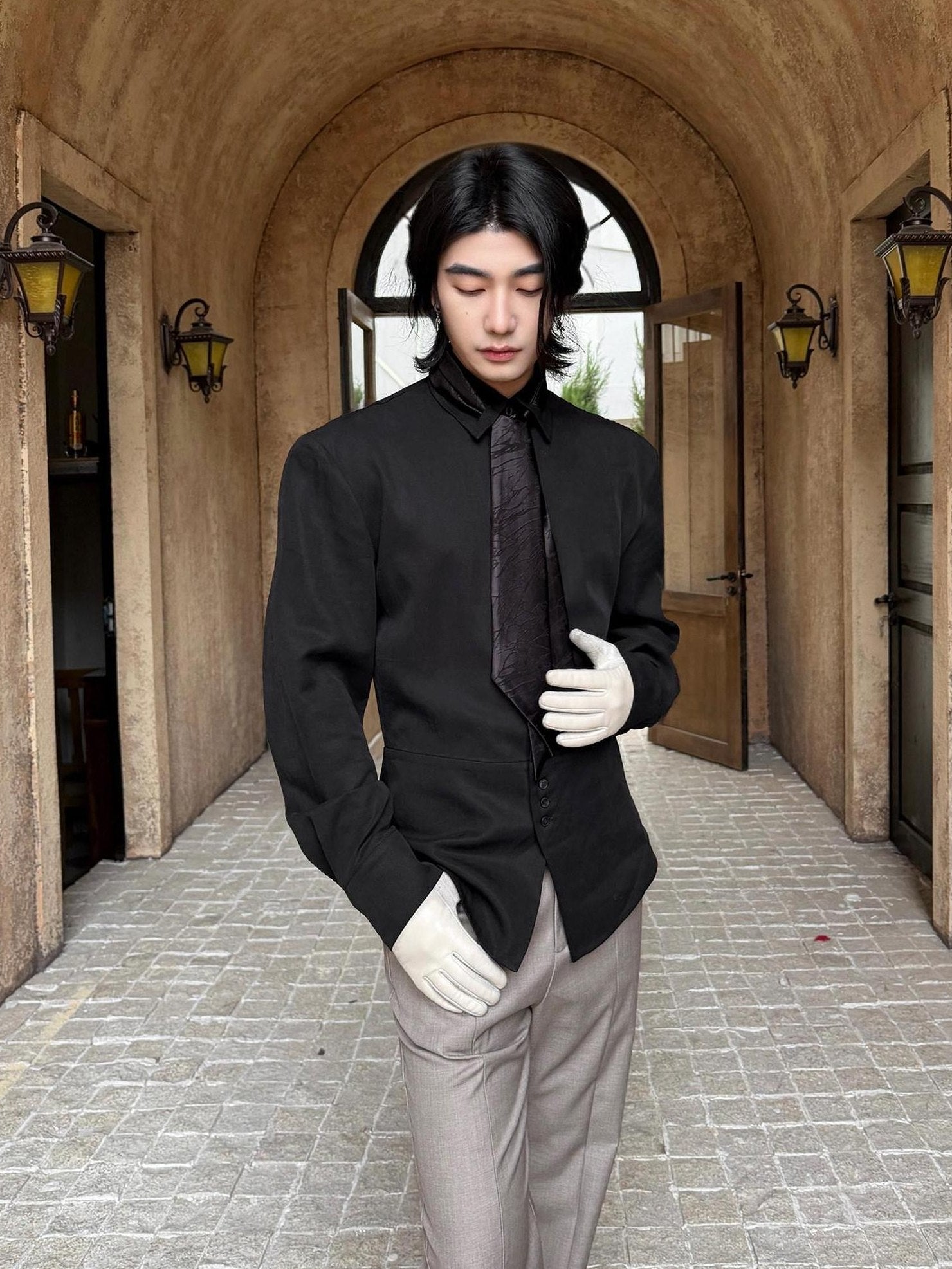 BALITONE Lyocell Linen Slim Waist 3D Tailored British Unisex Casual Long Sleeve Shirts