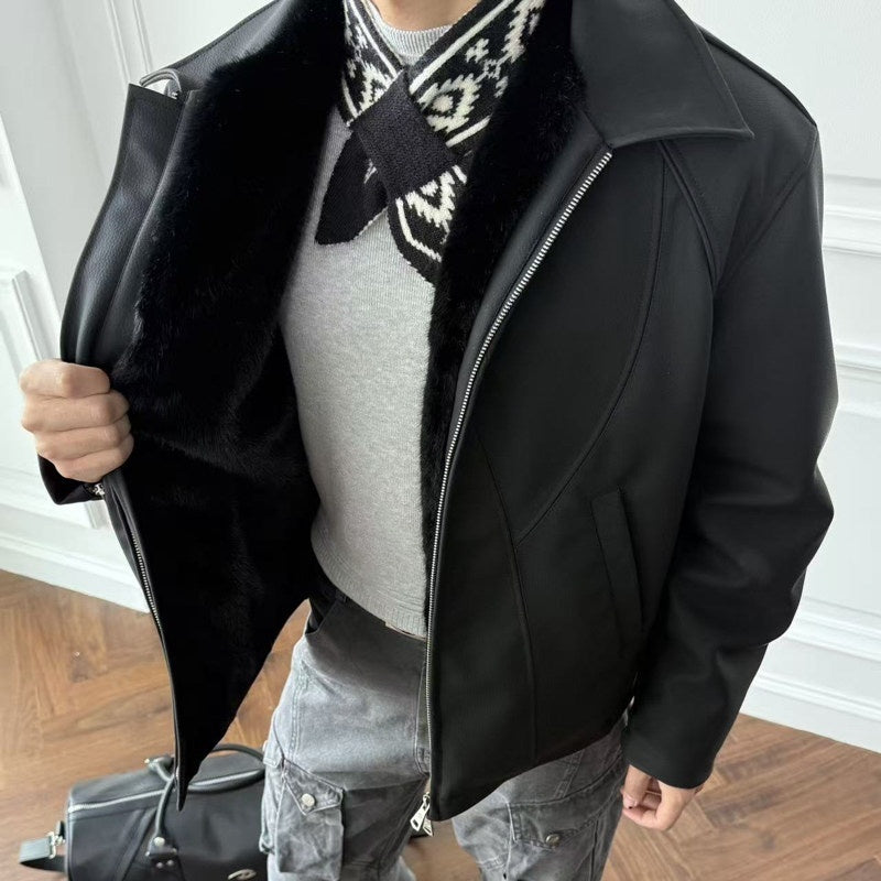 CATSSTAC_Oversized_Mountain_Embossed_Lapel_Zip_Casual_Unisex_Thick_Leather_Jackets_MISSTT