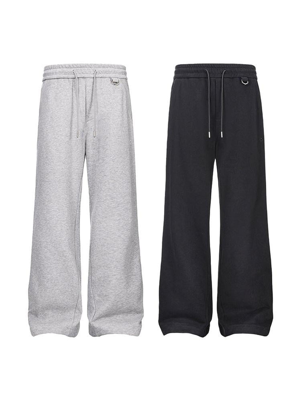 CATSSTAC Loose Mid Waist Trendy Sport Youth Solid Black Gray Straight Pants