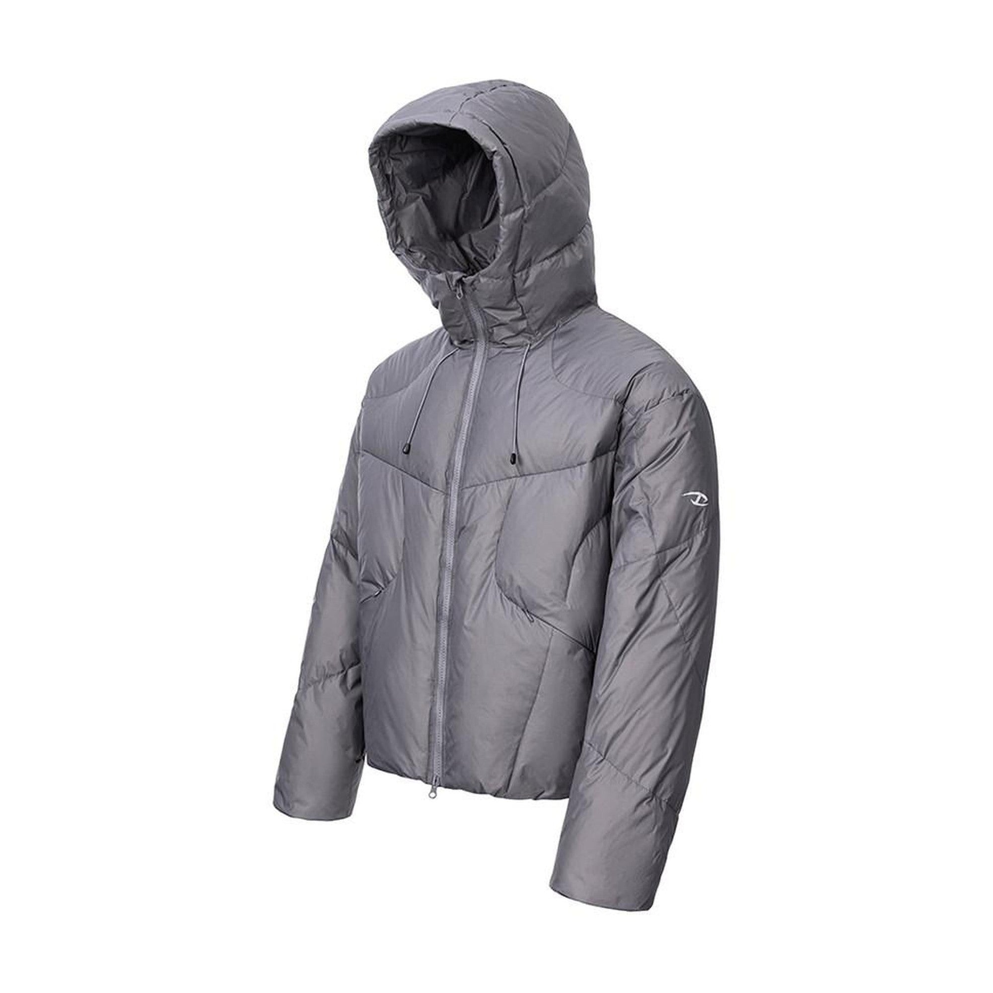 90 Percent White Goose Down Thick Warm Casual Gray Zip Down Jackets main image