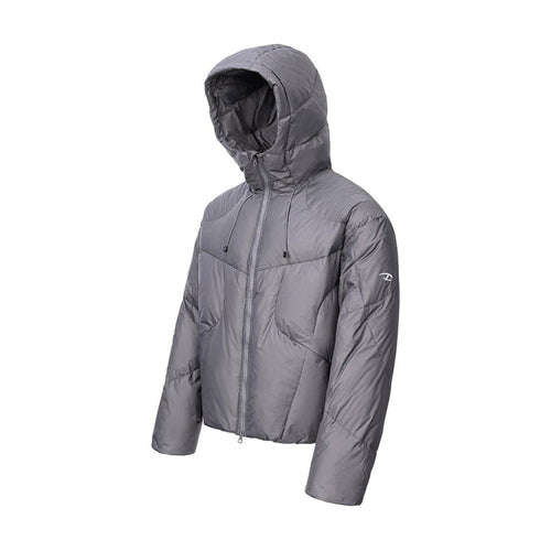90 Percent White Goose Down Thick Warm Casual Gray Zip Down Jackets main image