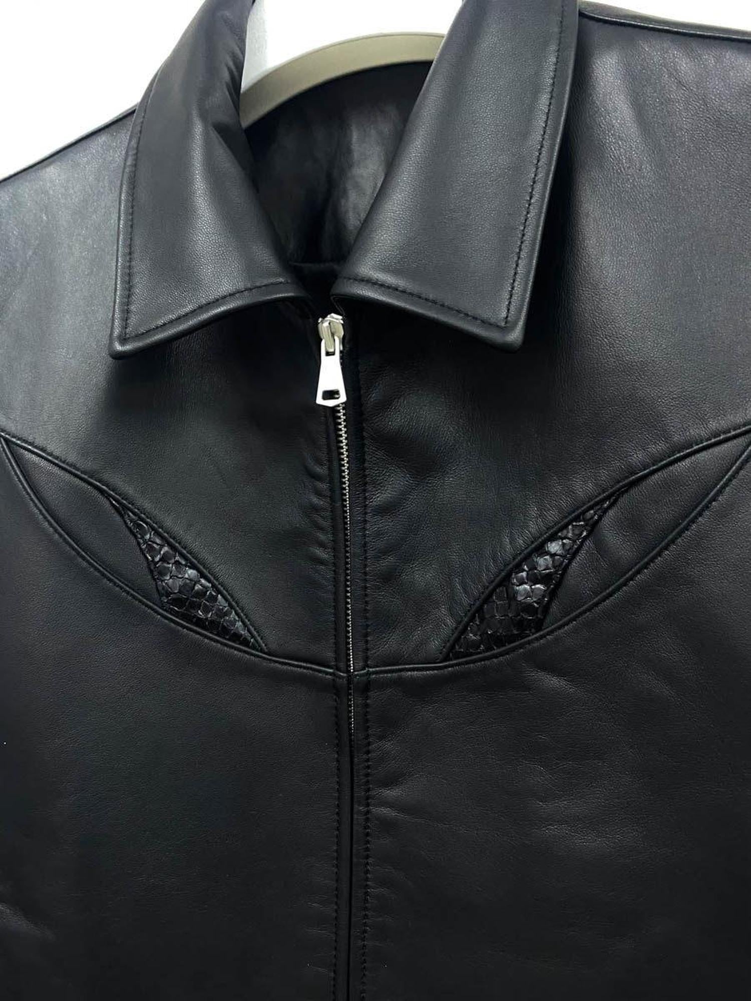CATSSTAC Genuine Leather Oversized Lapel Collar Youthful Trendy Black Leather Jackets