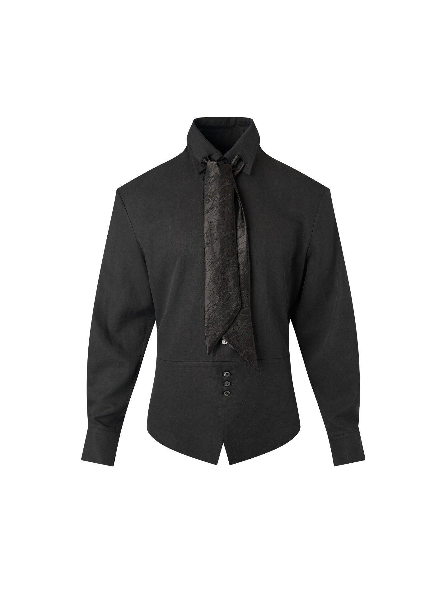 BALITONE_Lyocell_Linen_Slim_Waist_3D_Tailored_British_Unisex_Casual_Long_Sleeve_Shirts_MISSTT