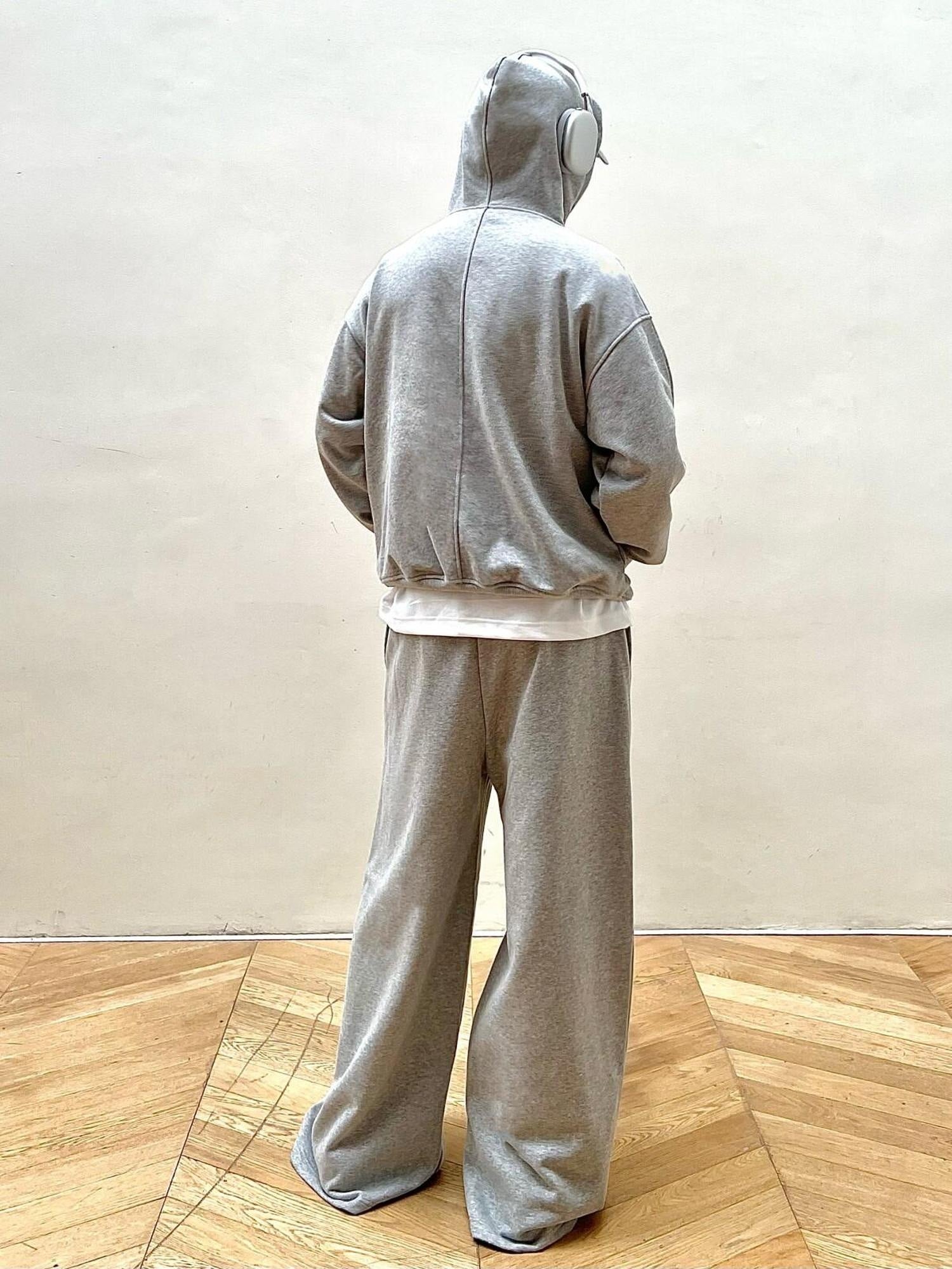 VLABMADE Cozy Brushed Fleece Relaxed Mid Rise Straight Pockets Home Cotton Sweatpants