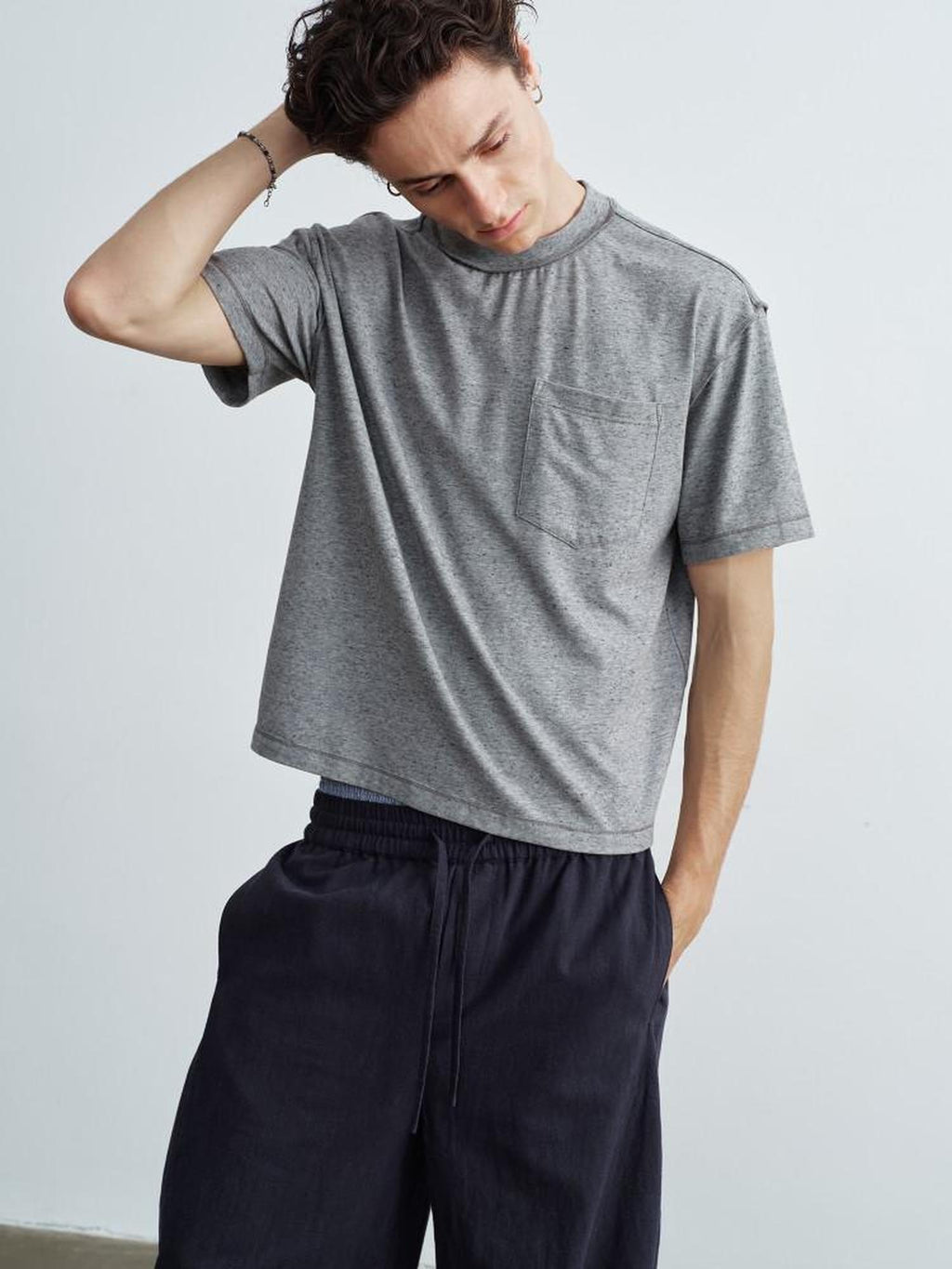 VLABMADE Wrinkle Free Cotton Blend Loose Fit Pocket Mens Urban Short Sleeve T-Shirts