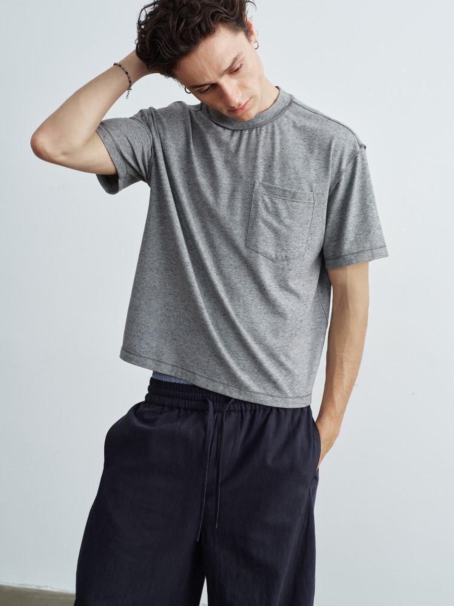 VLABMADE Wrinkle Free Cotton Blend Loose Fit Pocket Mens Urban Short Sleeve T-Shirts