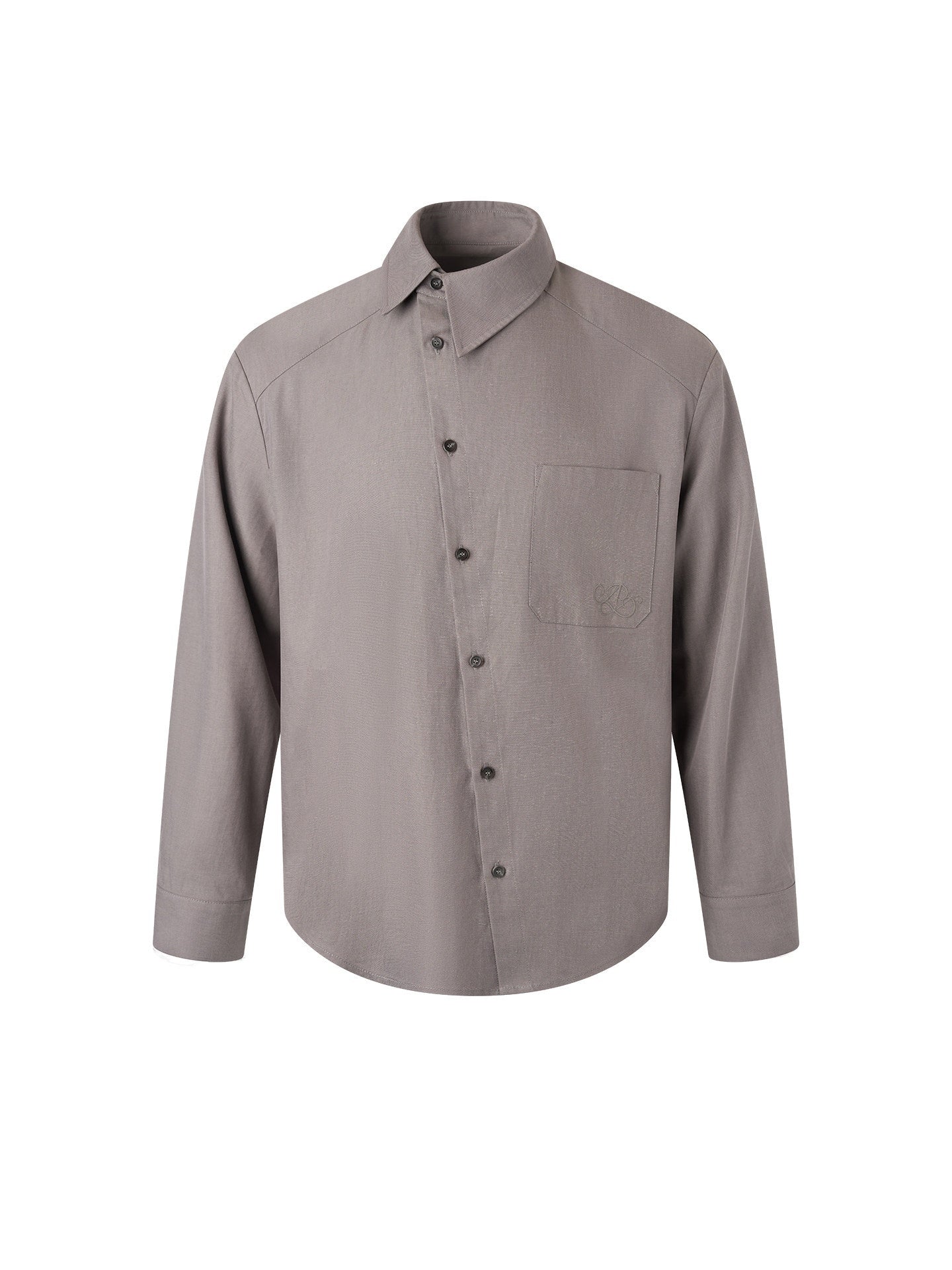 BALITONE_Asymmetric_Embroidered_Slim_Retro_Unisex_Casual_Cotton_Blend_Long_Sleeve_Shirts_MISSTT