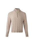 BALITONE_Breathable_Cotton_Blend_Casual_Zip_Detail_Unisex_Stand_Collar_Half-Zip_Knitwear_MISSTT