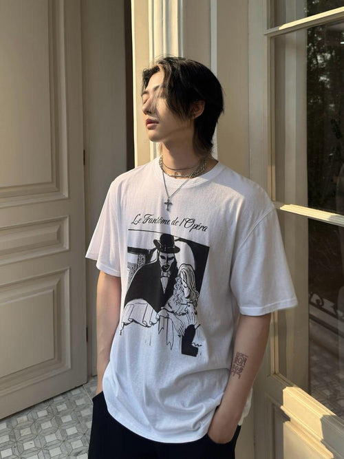 BALITONE Breathable Cotton Blend Loose Fit Art Print Streetwear Unisex Graphic T-Shirts