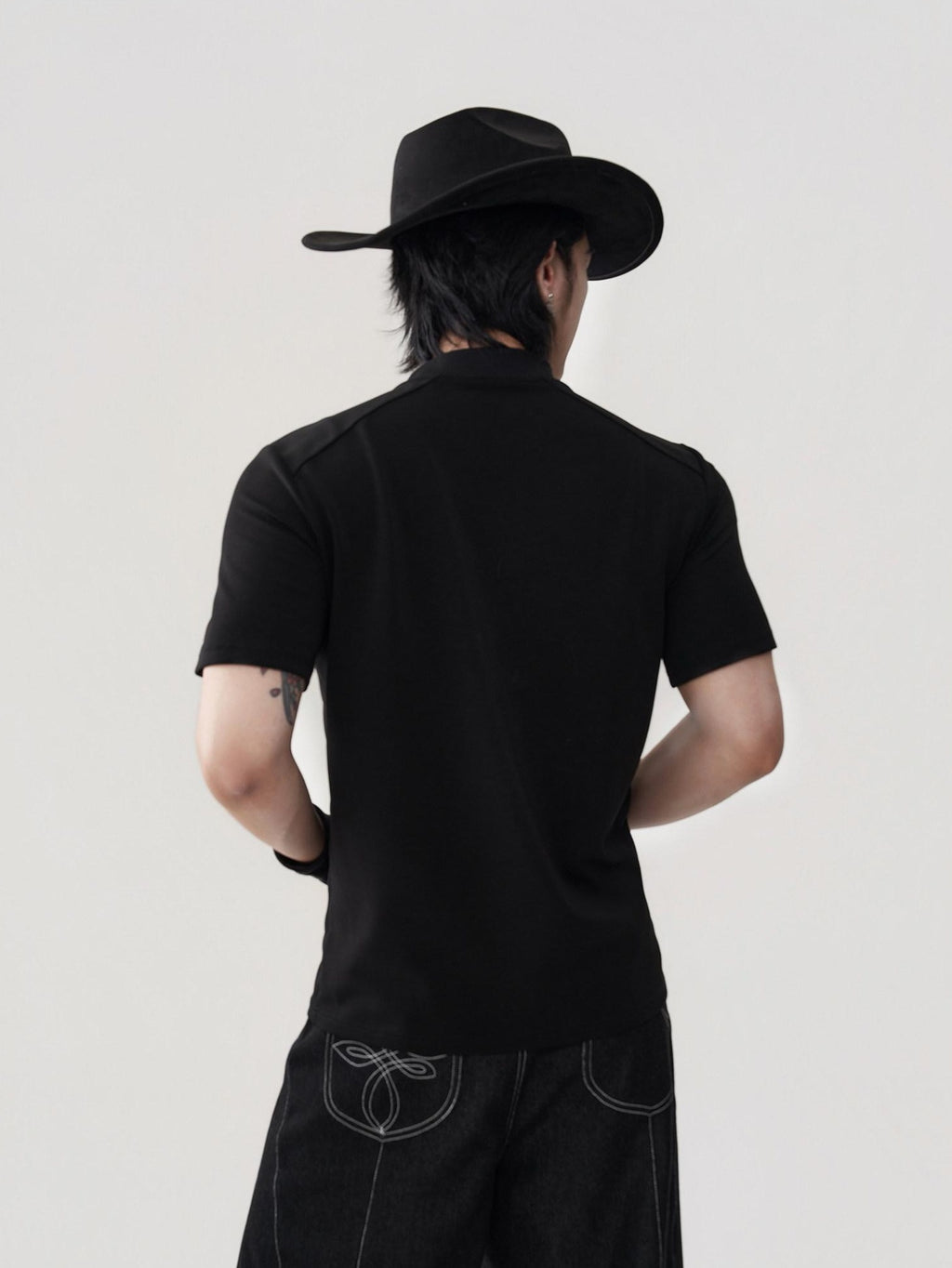 BALITONE Breathable Drawstring Slimfit Court Unisex Retro Knit Short Sleeve T-Shirts