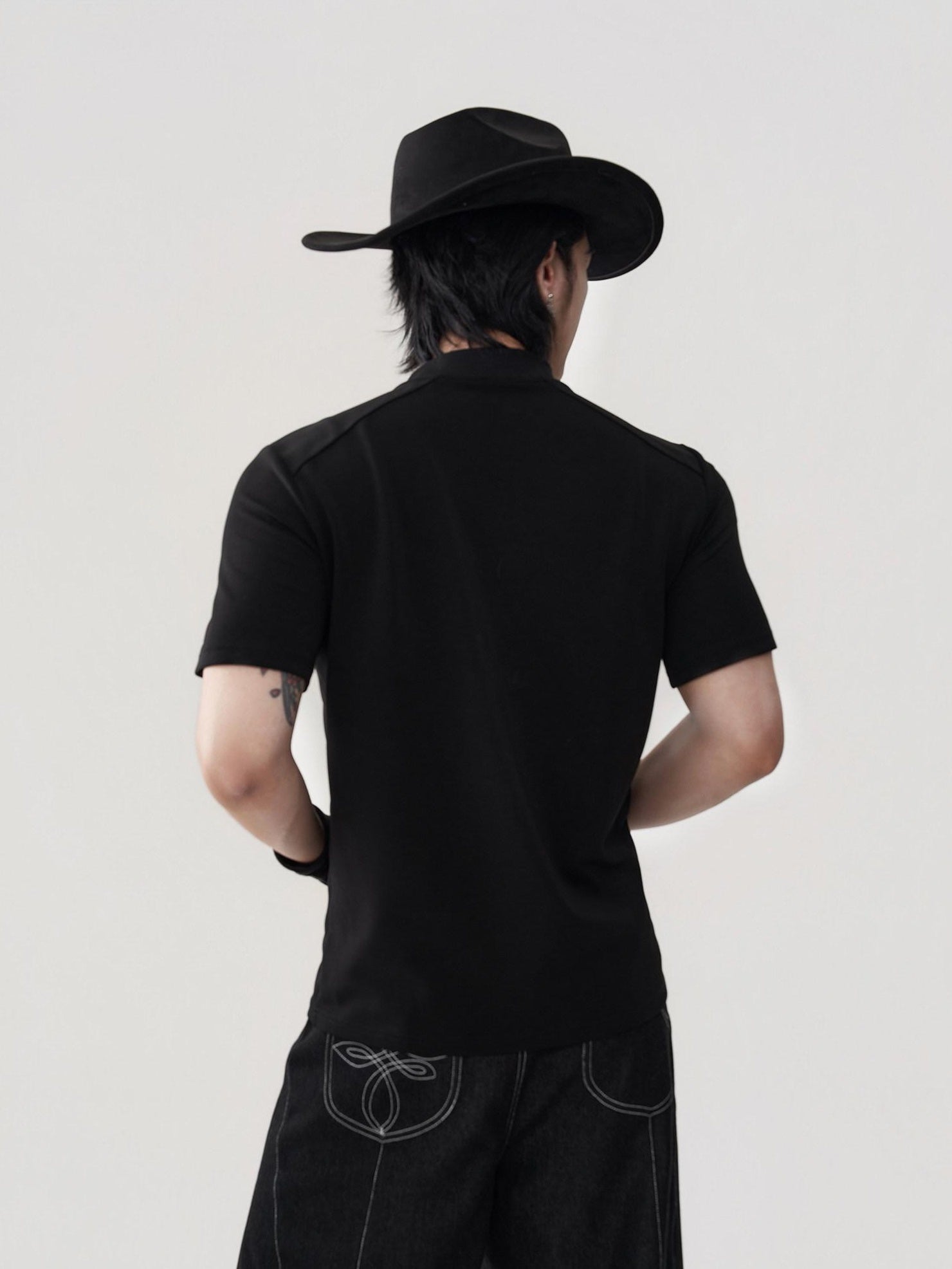 BALITONE Breathable Drawstring Slimfit Court Unisex Retro Knit Short Sleeve T-Shirts