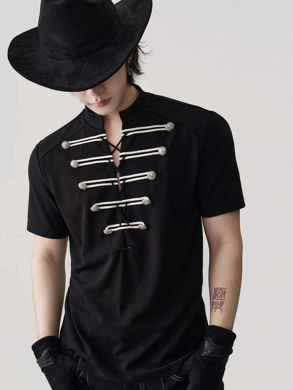 BALITONE Breathable Drawstring Slimfit Court Unisex Retro Knit Short Sleeve T-Shirts