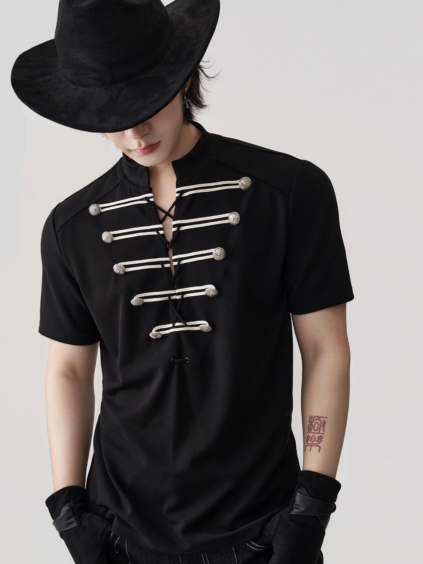 BALITONE Breathable Drawstring Slimfit Court Unisex Retro Knit Short Sleeve T-Shirts