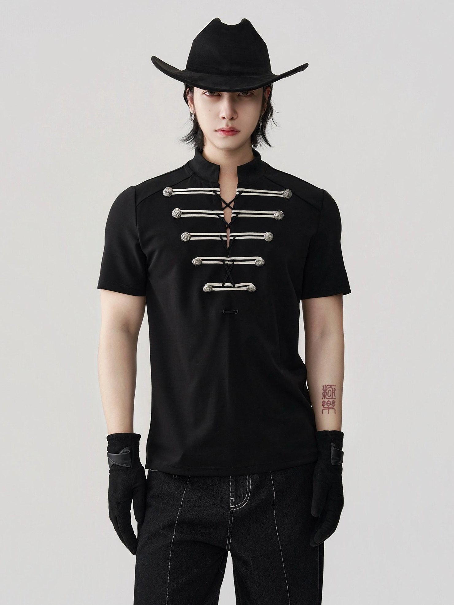 BALITONE Breathable Drawstring Slimfit Court Unisex Retro Knit Short Sleeve T-Shirts
