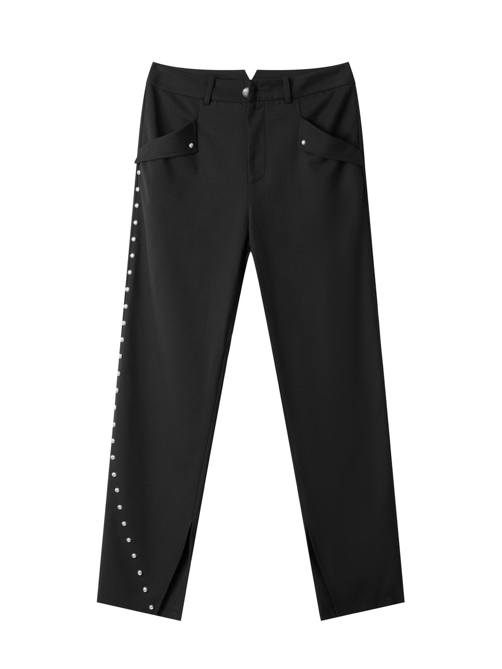 BALITONE_Breathable_Metal_Mid_Rise_Split_Hem_Black_Wide-Leg_Casual_Trousers_MISSTT