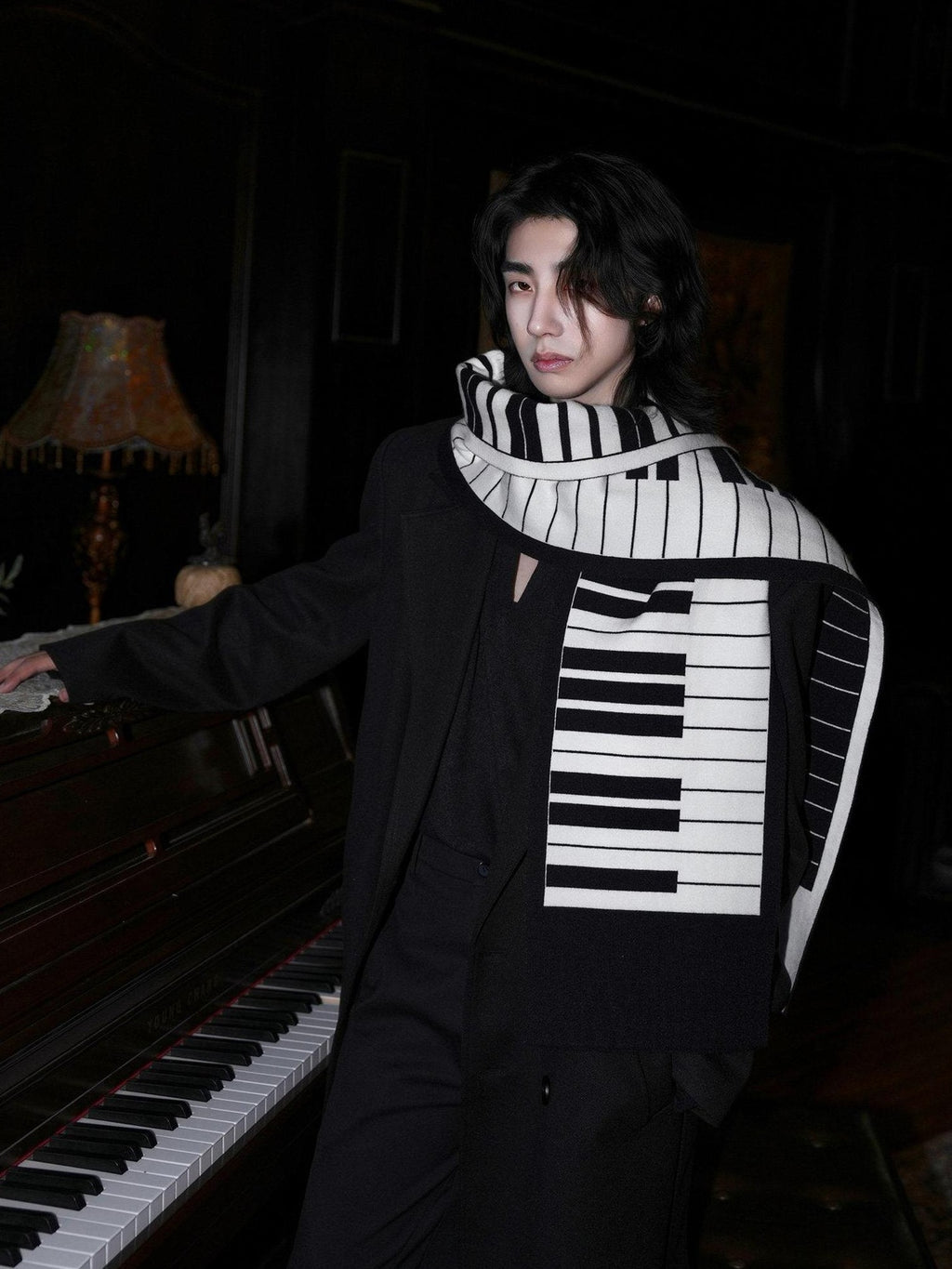 BALITONE Cozy Warm British Style Unisex Youth Long Colorblock Polyethylene Nylon Scarves