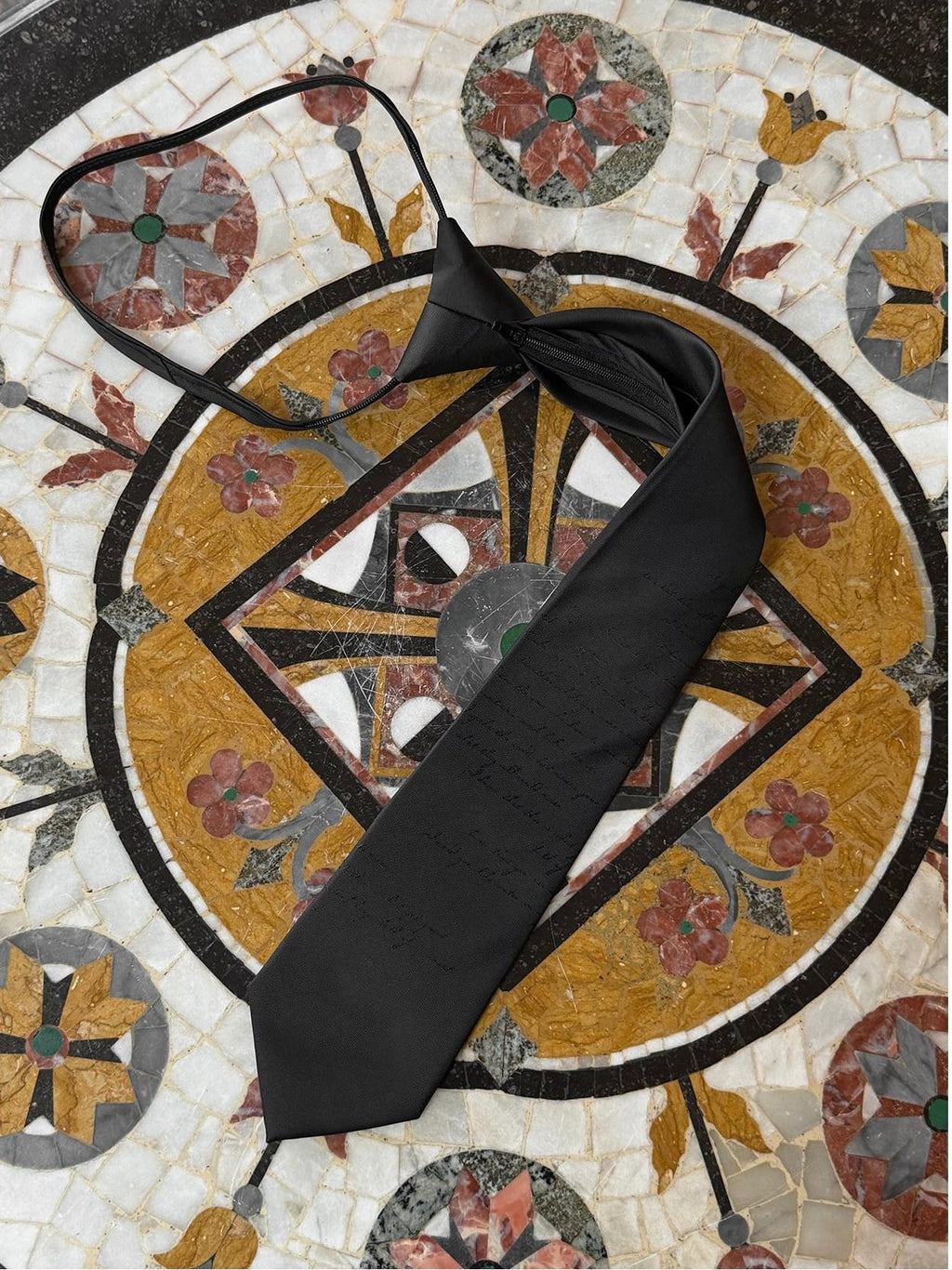 BALITONE Elegant Silk Blend Jacquard Arrow Tip Casual Alphanumeric Black Mens Ties
