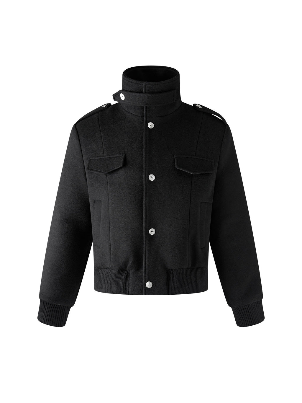 BALITONE_Embroidered_3D_Detail_Relaxed_Fit_Stand_Collar_Unisex_Black_Wool_Jackets_MISSTT
