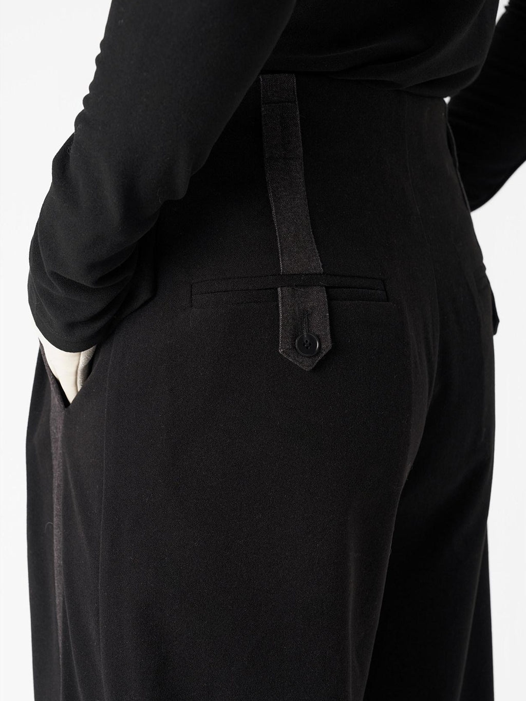 BALITONE High Waist Wrinkle Free Loose Japanese Vintage Poly Stretch Wide-Leg Trousers