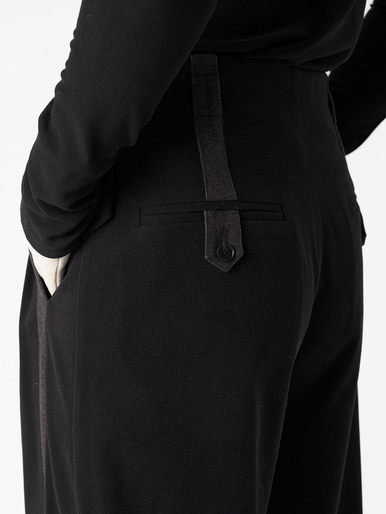 BALITONE High Waist Wrinkle Free Loose Japanese Vintage Poly Stretch Wide-Leg Trousers