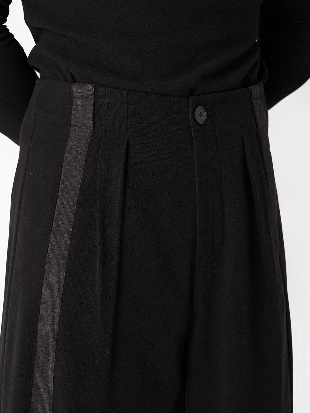 BALITONE High Waist Wrinkle Free Loose Japanese Vintage Poly Stretch Wide-Leg Trousers
