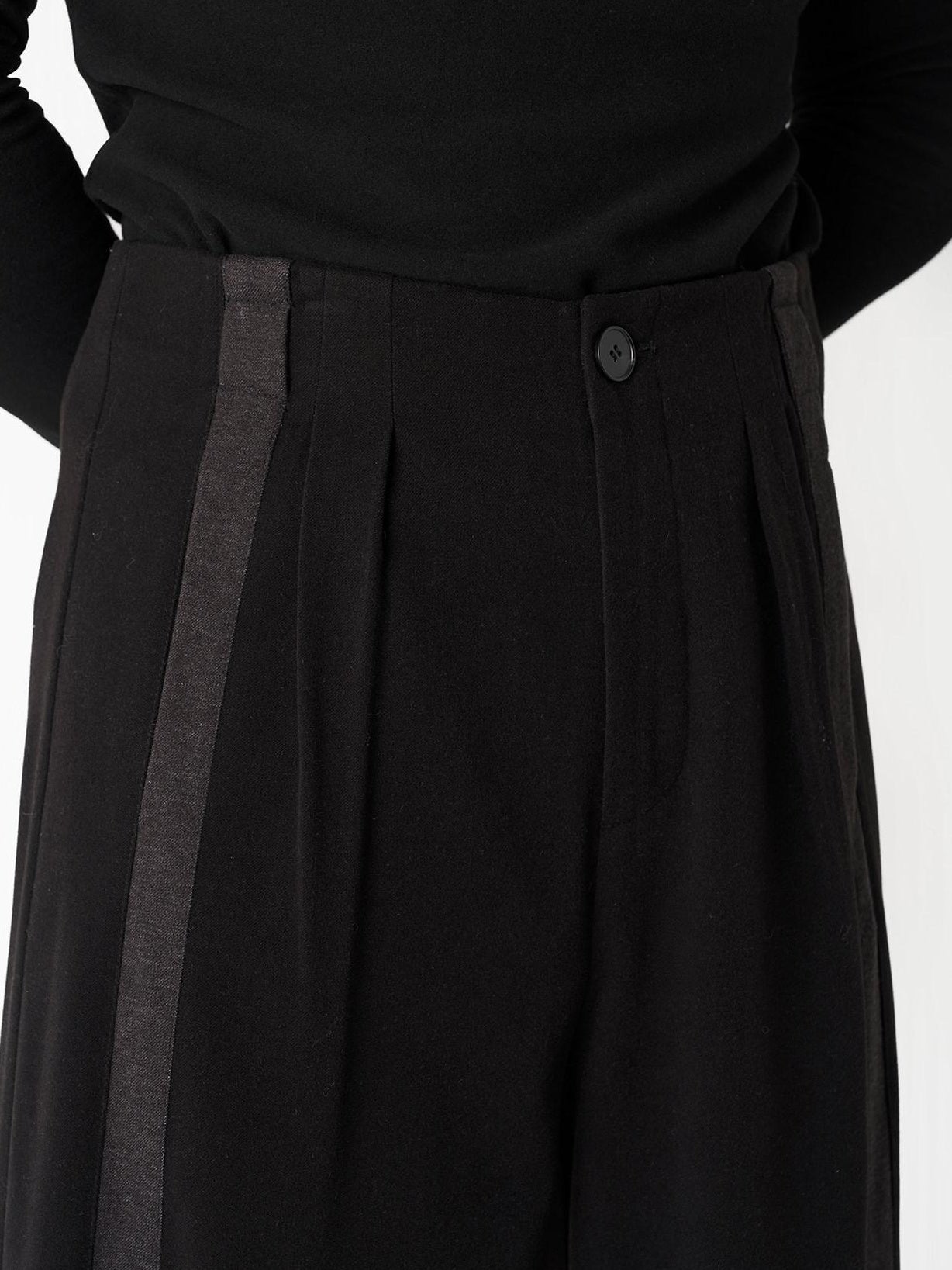 BALITONE High Waist Wrinkle Free Loose Japanese Vintage Poly Stretch Wide-Leg Trousers