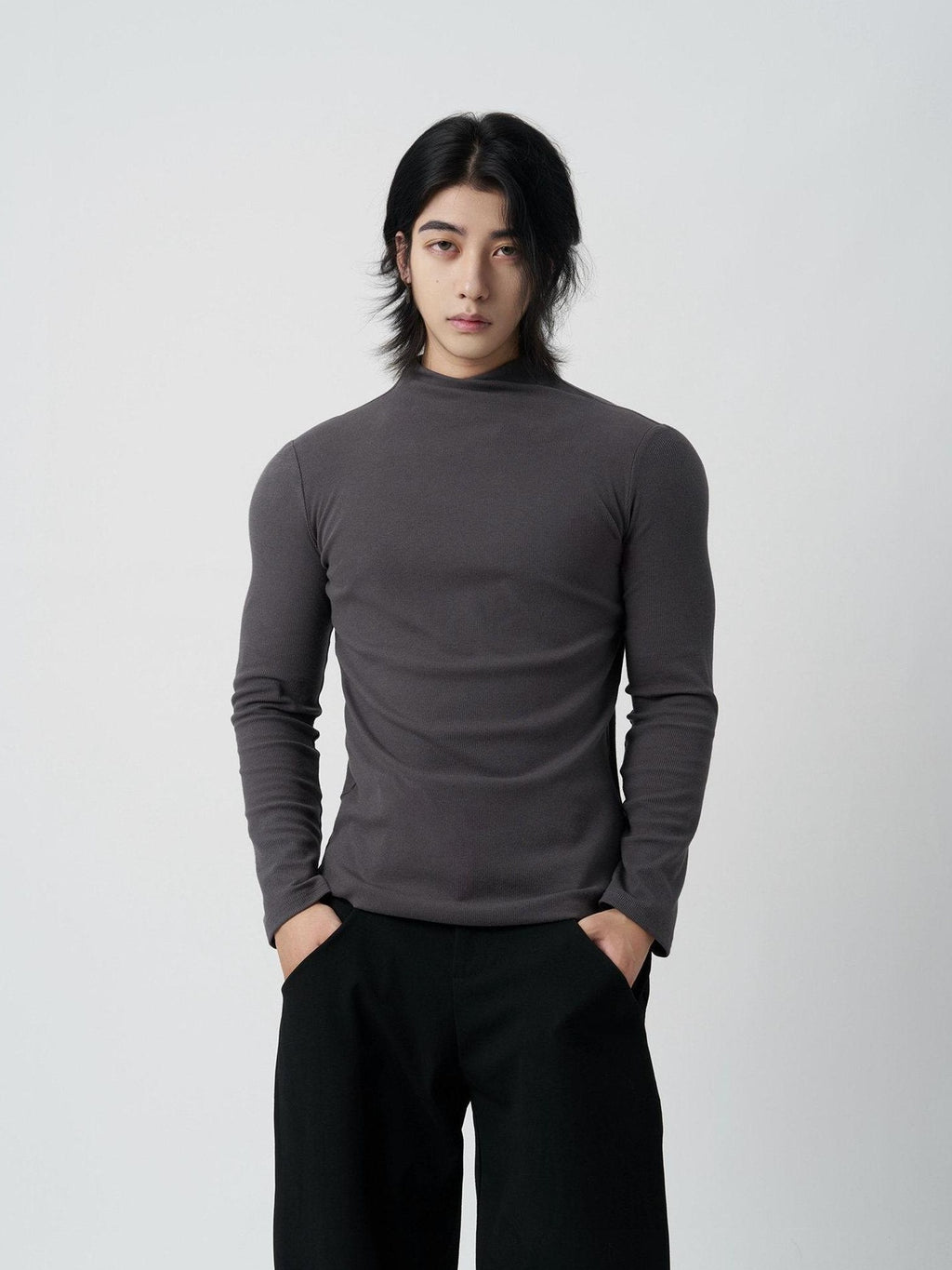 BALITONE No Iron Slim Cotton Stretch Breathable Unisex Half High Neck Turtleneck Sweaters
