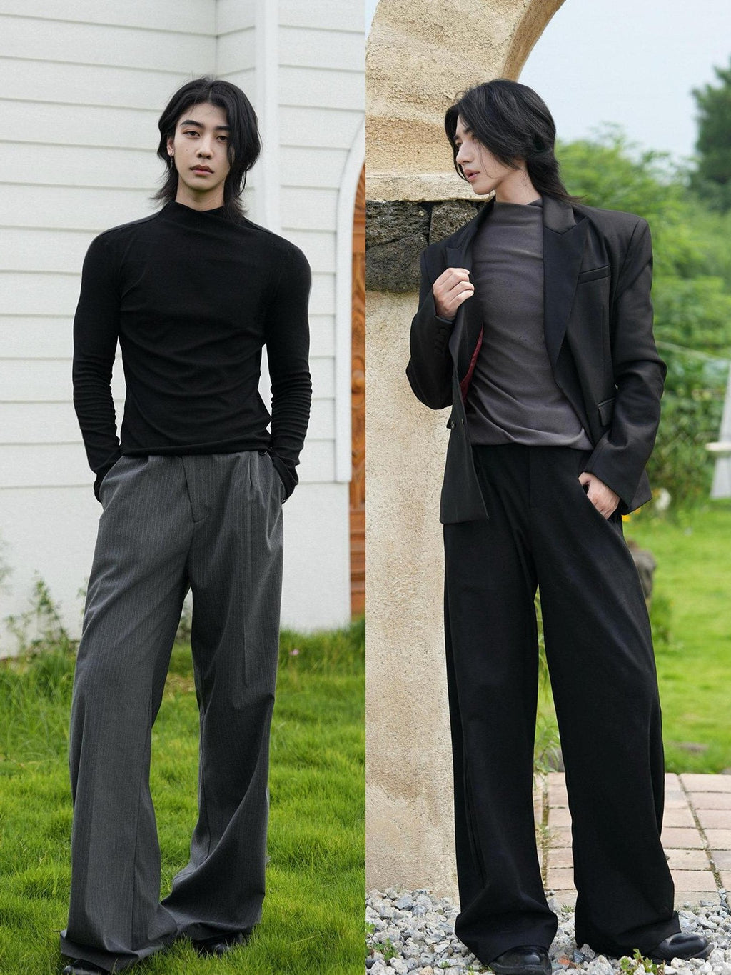 BALITONE No Iron Slim Cotton Stretch Breathable Unisex Half High Neck Turtleneck Sweaters