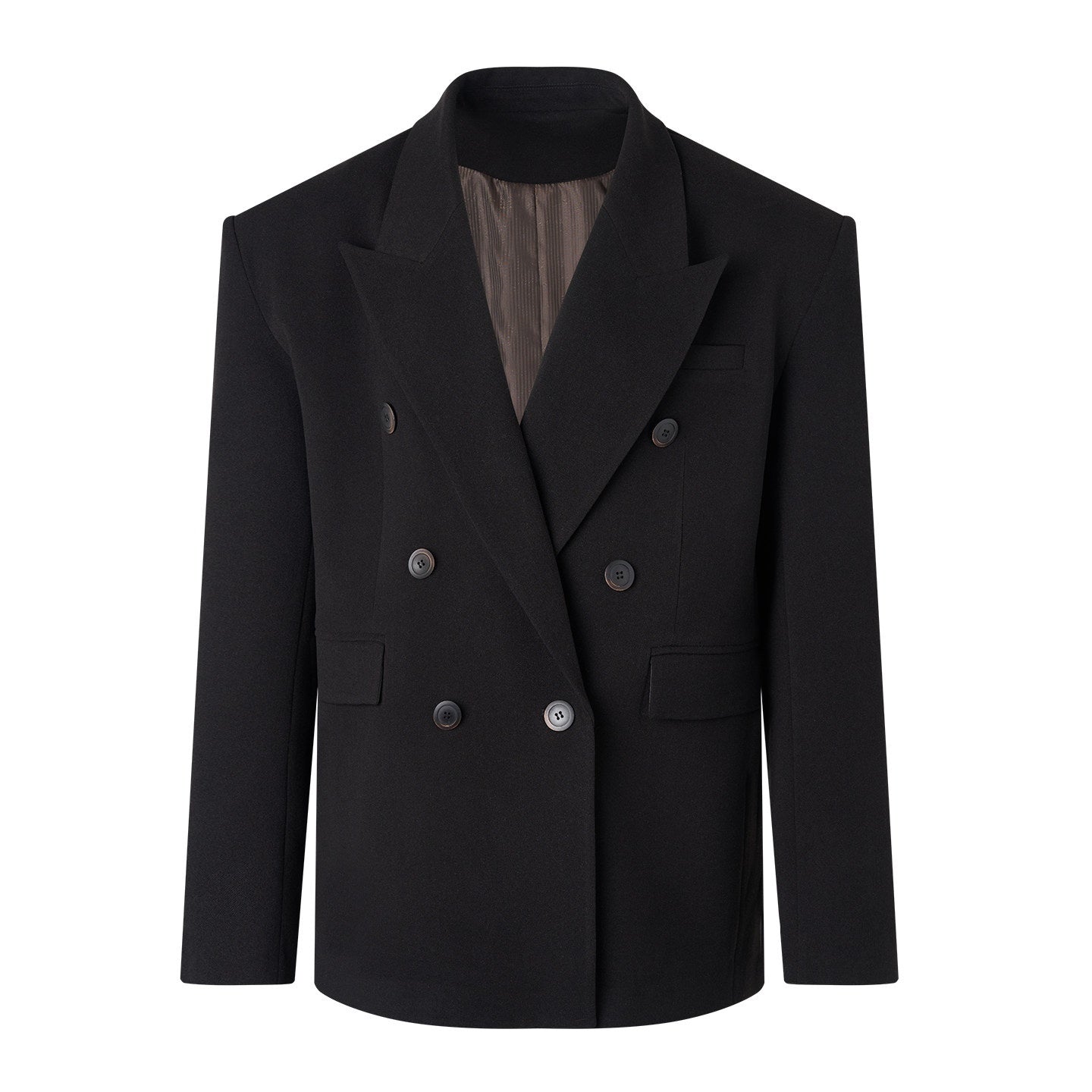 BALITONE_Non_Iron_Breathable_Double_Breasted_Relaxed_Fit_Unisex_Black_Oversized_Blazers_MISSTT
