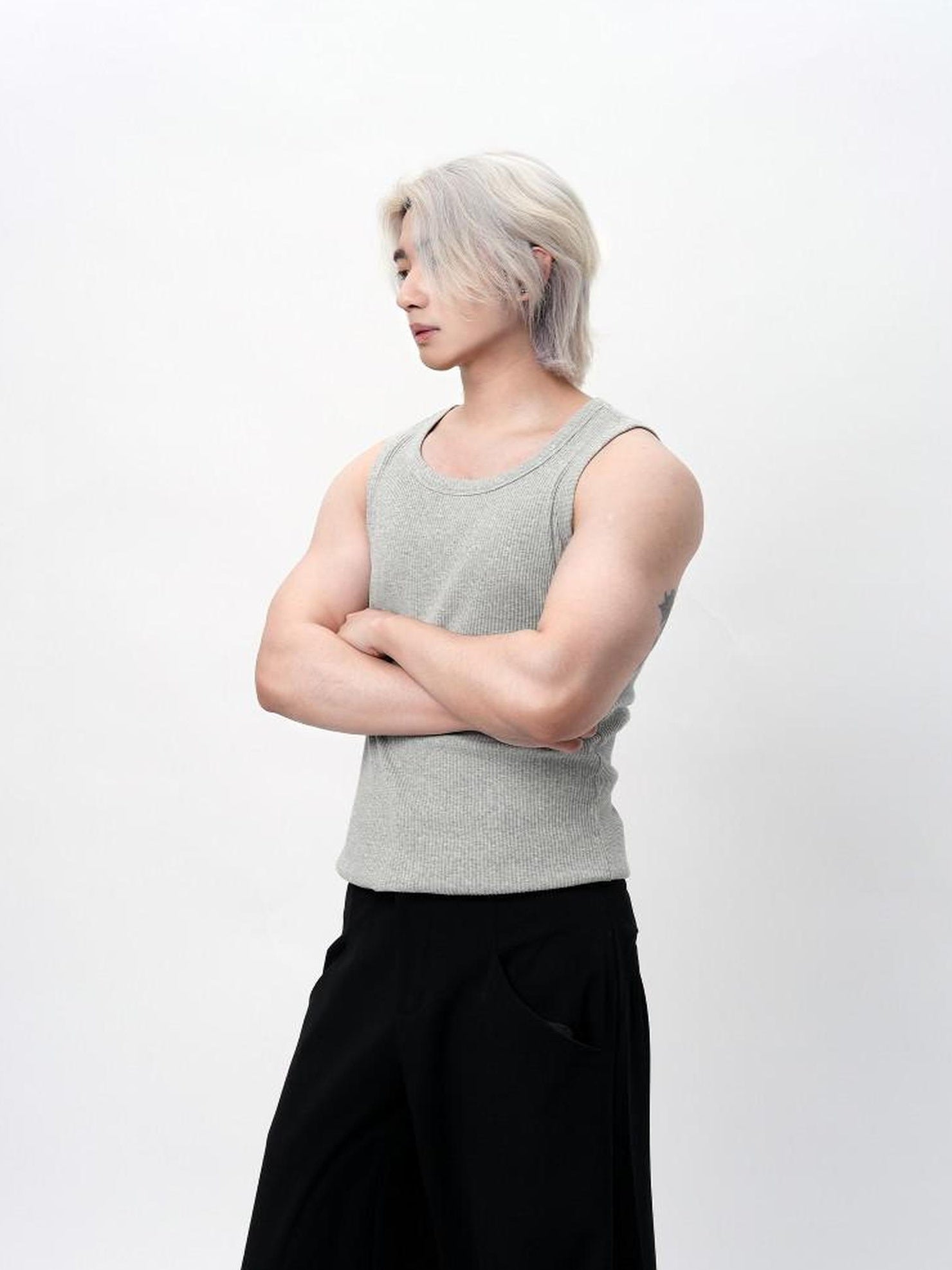 BALITONE Non Iron Cotton Stretch Slim Fit Round Neck Unisex Daily Basic Tank Tops